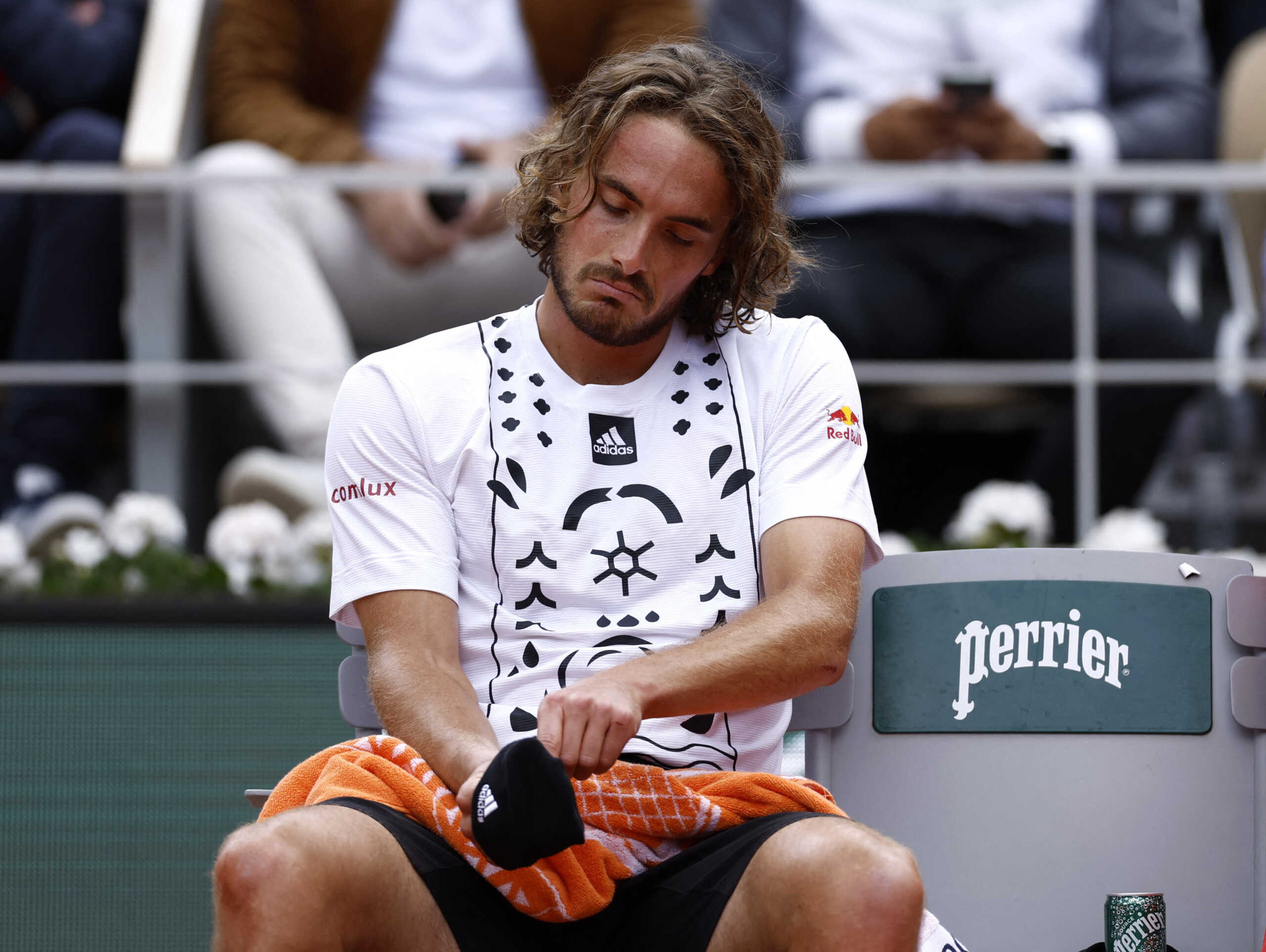 Tennis - French Open - Roland Garros, Paris, France - May 30, 2022  Greece's Stefanos Tsitsipas during his fourth round match against Denmark's Holger Rune REUTERS