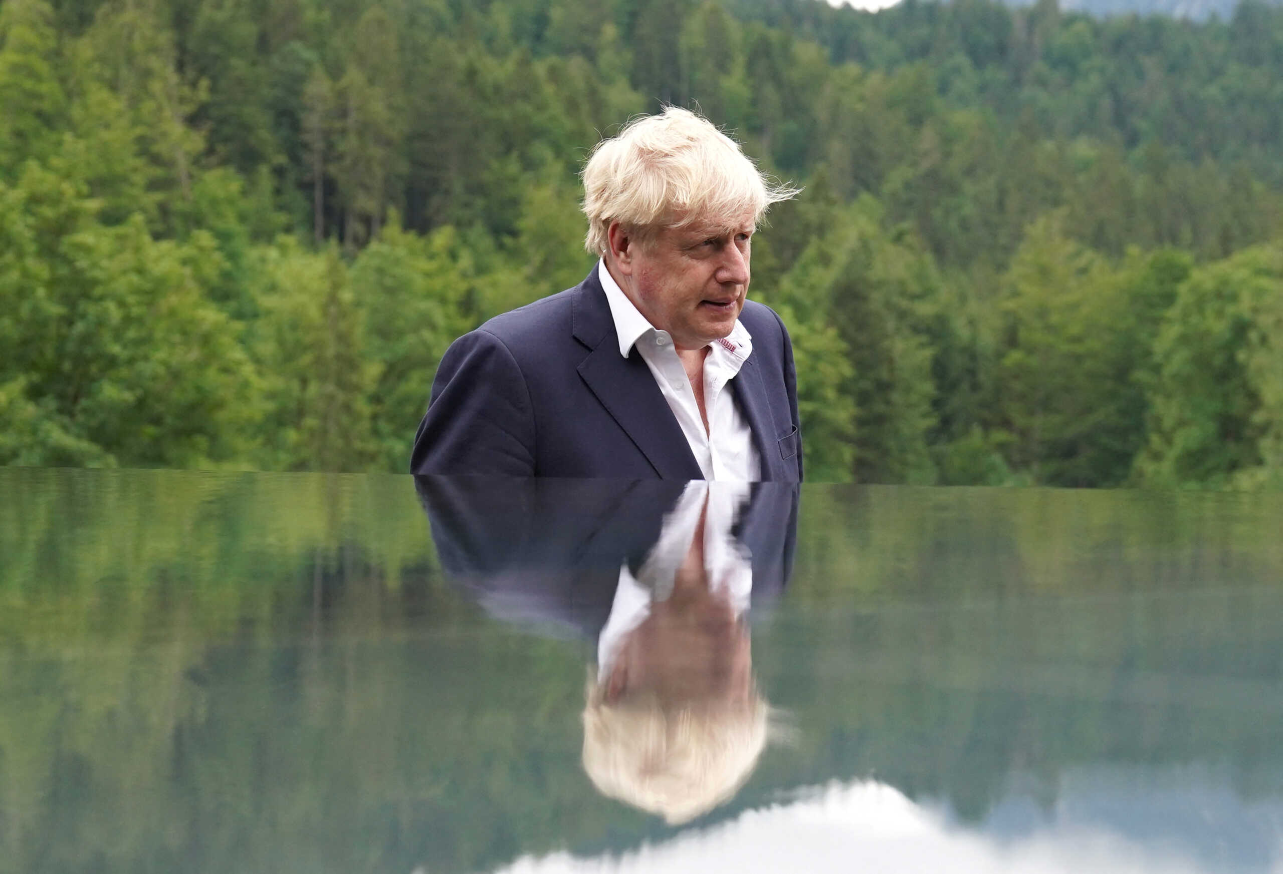 Britain's Prime Minister Boris Johnson attends a meeting alongside the G7 leaders summit at Bavaria's Schloss Elmau, near Garmisch-Partenkirchen, Germany June 28, 2022. Stefan Rousseau
