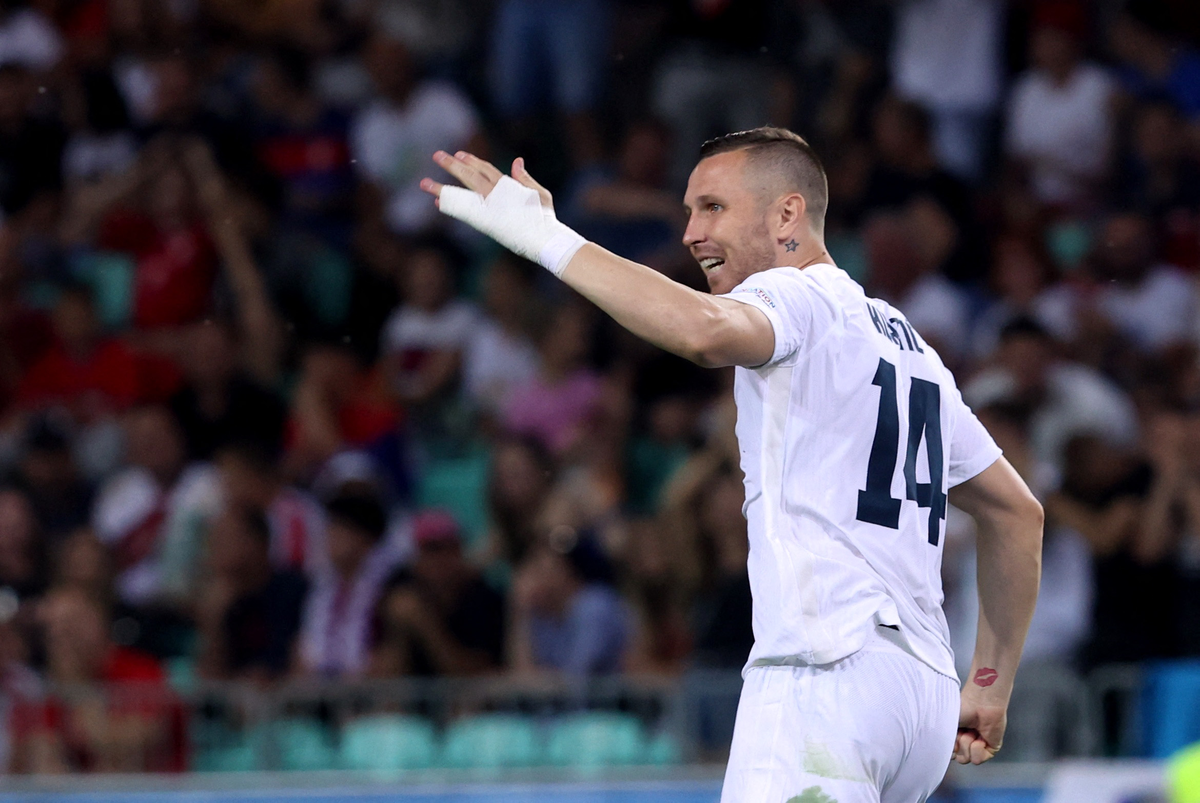 Soccer Football - UEFA Nations League - Group H - Slovenia v Serbia - Stozice Stadium, Ljubljana, Slovenia - June 12, Slovenia's Jasmin Kurtic REUTERS