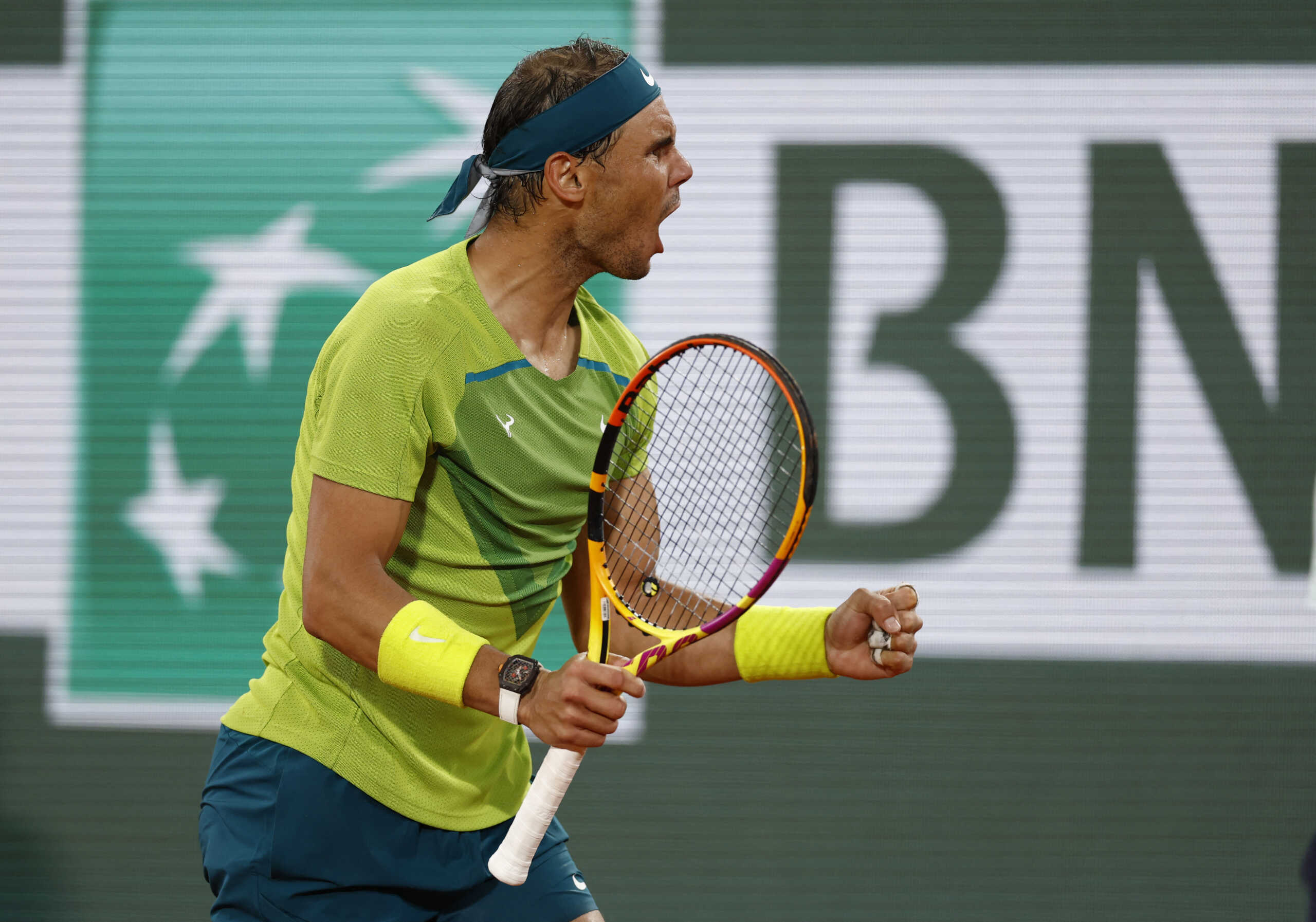 Tennis - French Open - Roland Garros, Paris, France - June 3, 2022 Spain's Rafael Nadal reacts during his semi final match against Germany's Alexander Zverev REUTERS