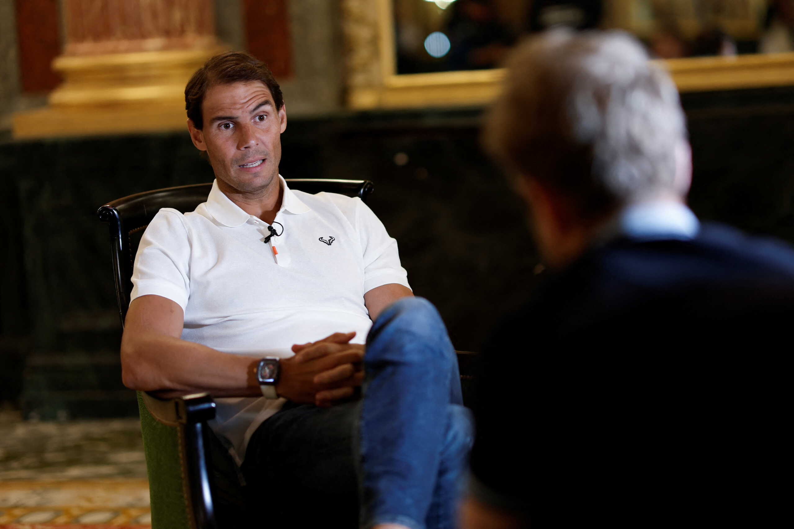 Spain's Rafael Nadal speaks during an interview after winning the men's singles French Open title in Paris, France, June 6, 2022. REUTERS