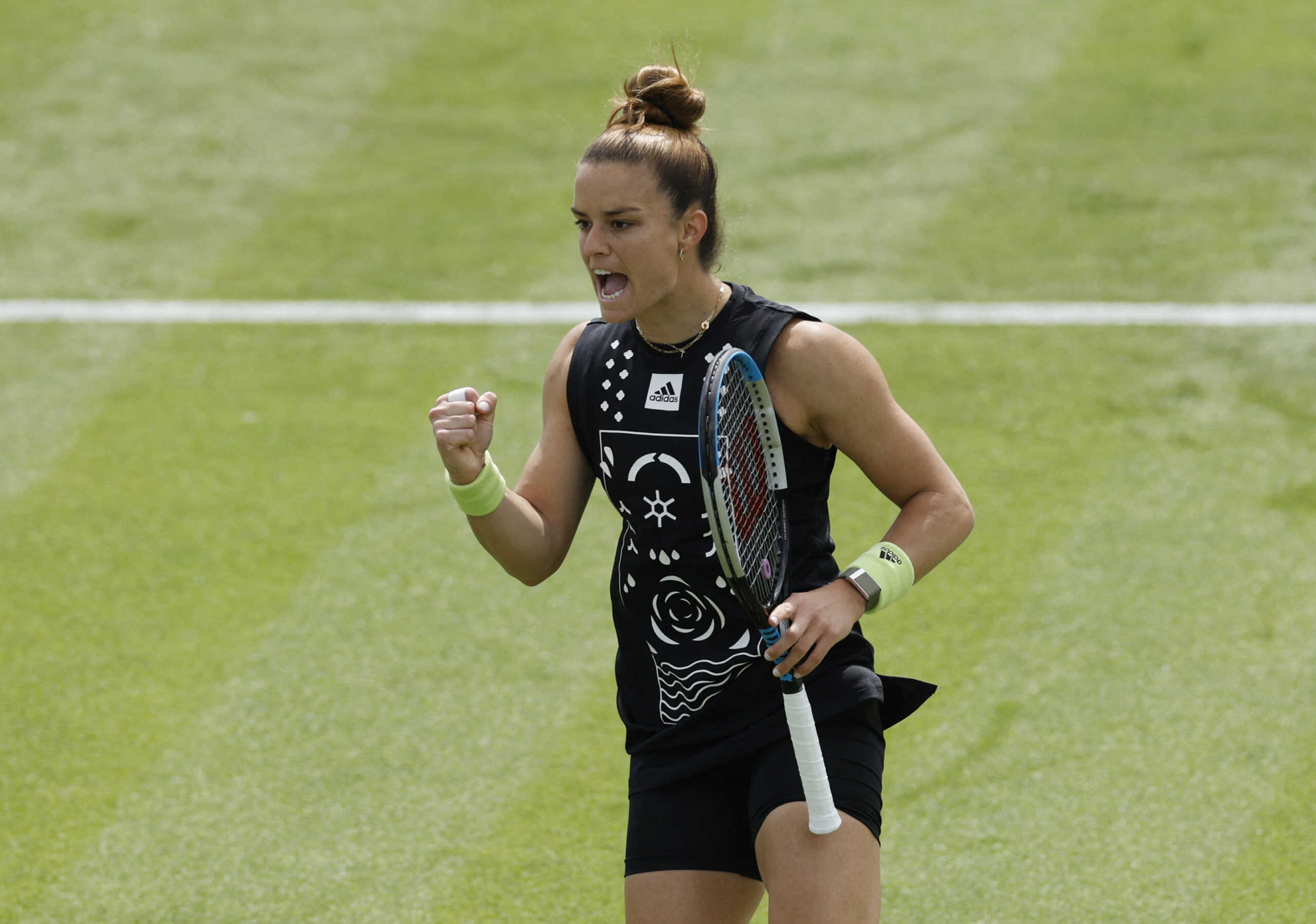 Tennis - Nottingham Open - Nottingham Tennis Centre, Nottingham, Britain - June 7, 2022 Greece's Maria Sakkari in action during her first round match against Colombia's Camila Osorio Action Images via Reuters