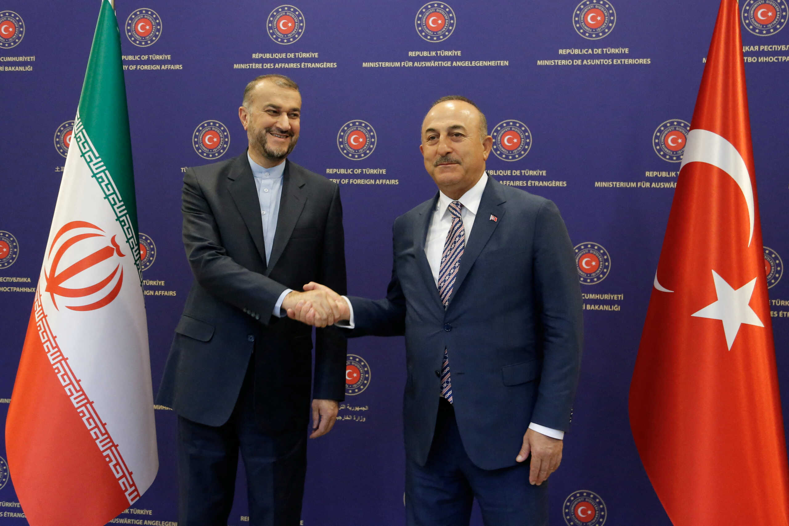 Turkish Foreign Minister Mevlut Cavusoglu meets with his Iranian counterpart Hossein Amirabdollahian in Ankara, Turkey June 27, 2022. REUTERS
