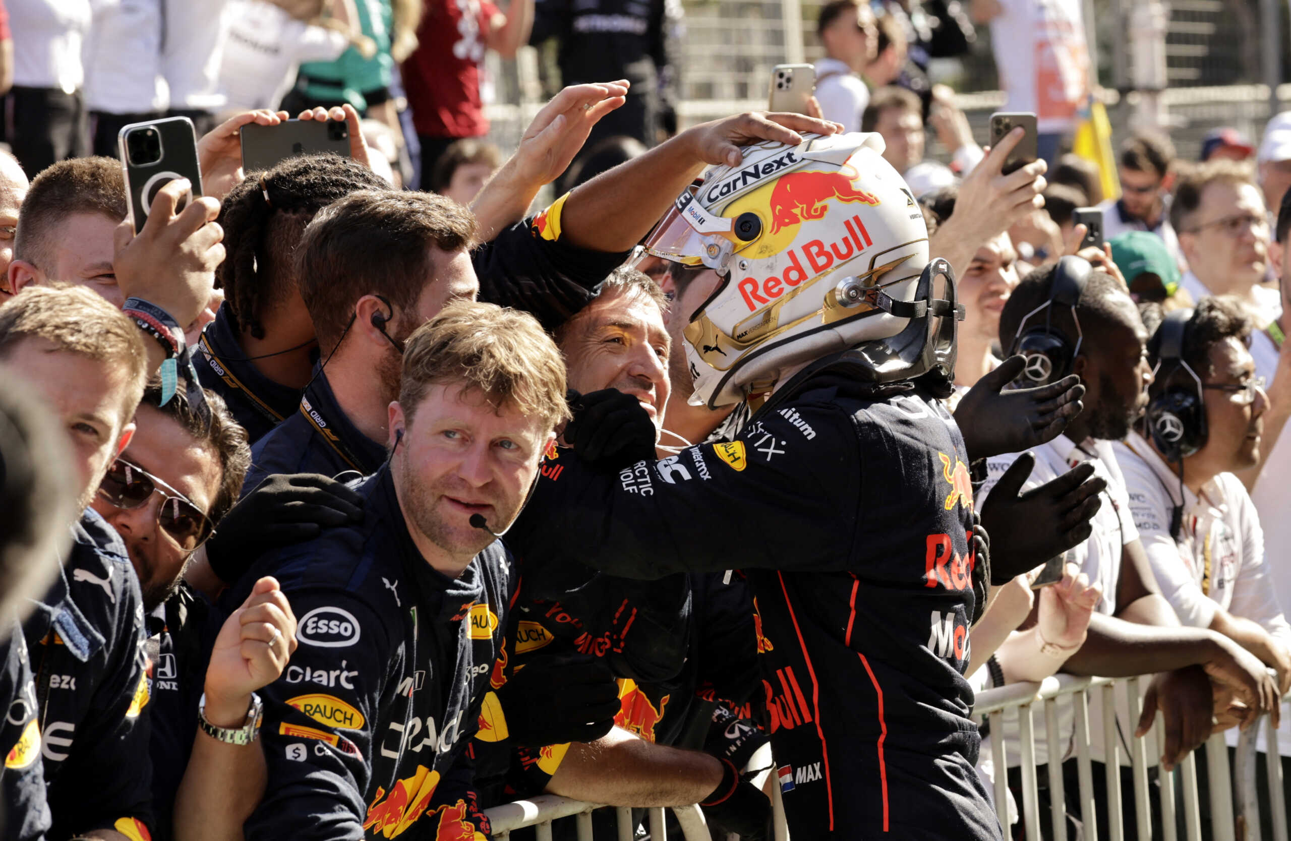 Formula One F1 - Azerbaijan Grand Prix - Baku City Circuit, Baku, Azerbaijan - June 12, 2022 Red Bull's Max Verstappen celebrates after winning the race REUTERS