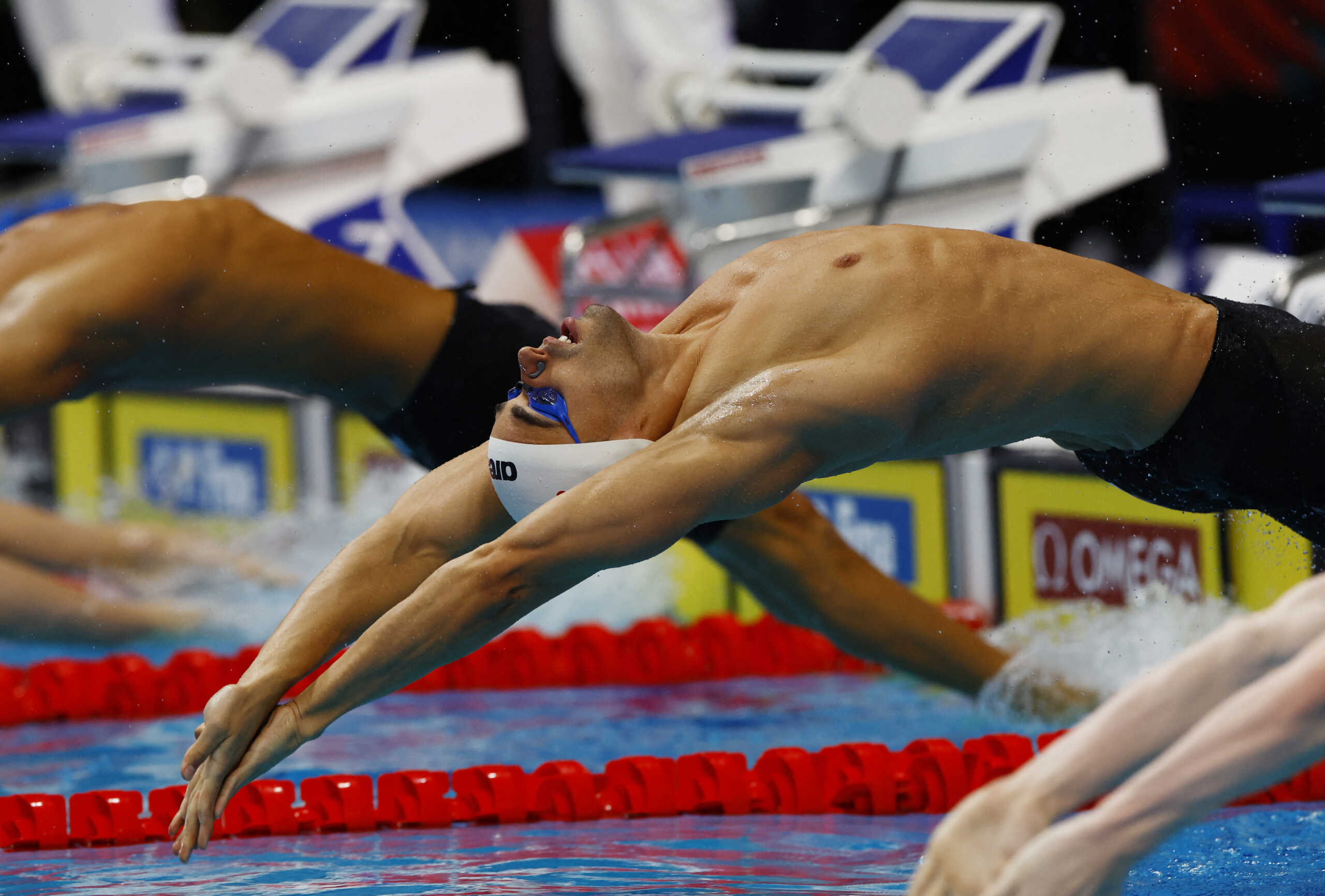 Swimming - FINA World Championships - Budapest, Hungary - June 20, 2022 Greece's Apostolos Christou in action during the men's 100m backstroke final REUTERS
