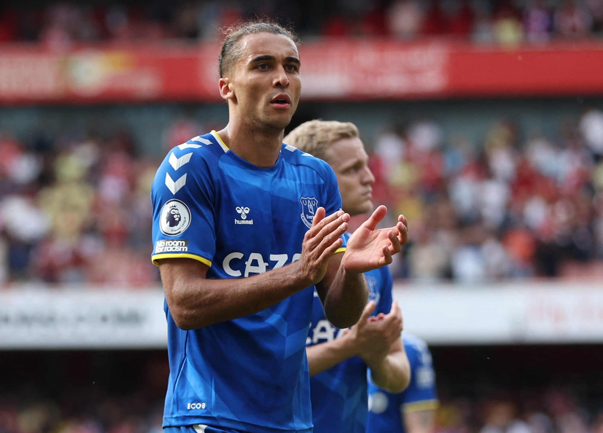 Soccer Football - Premier League - Arsenal v Everton - Emirates Stadium, London, Britain - May 22, 2022 Everton's Dominic Calvert-Lewin applauds fans after the match Action Images via Reuters
