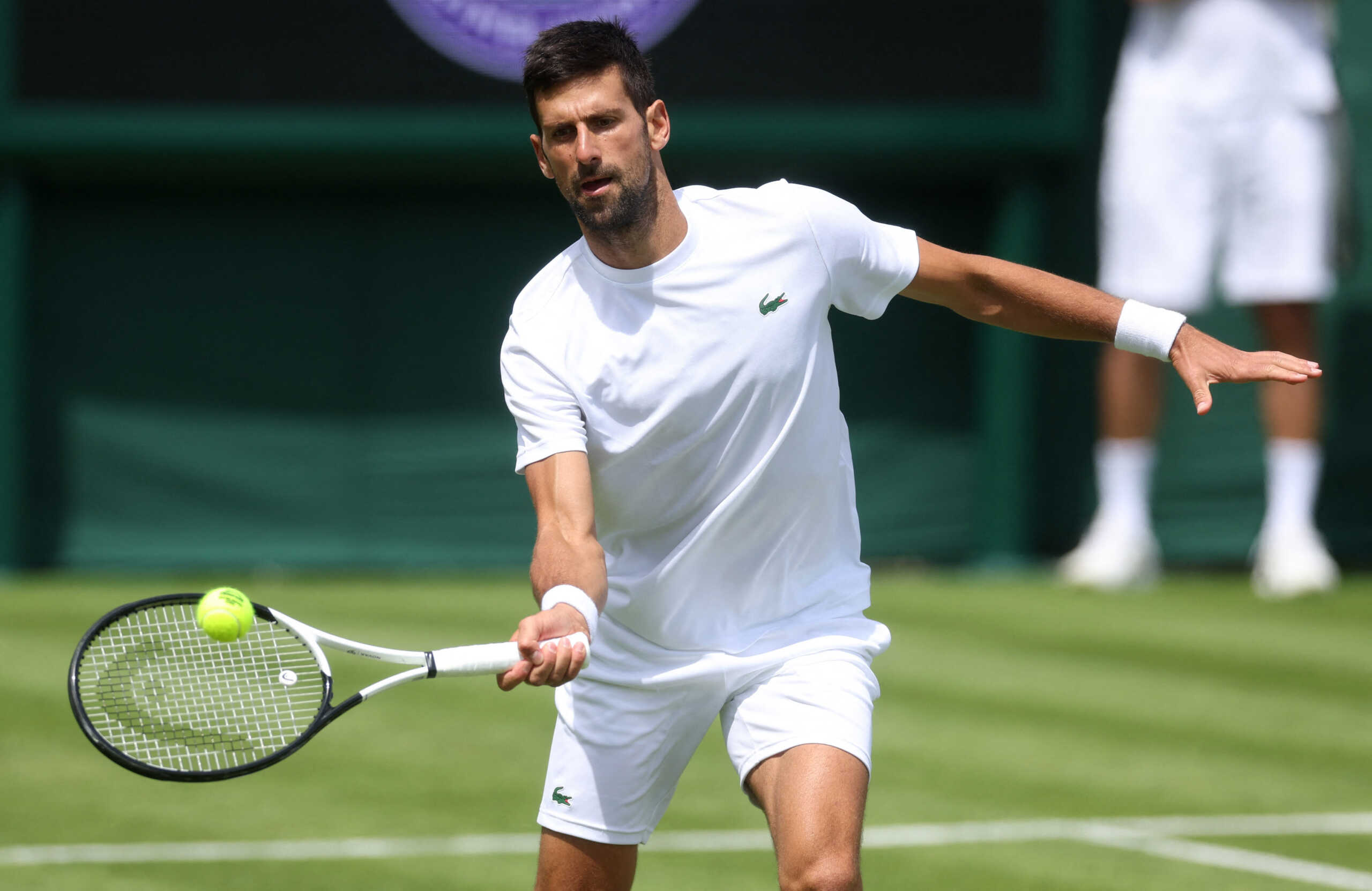 Tennis - Wimbledon Preview - All England Lawn Tennis and Croquet Club, London, Britain - June 25, 2022  Serbia's Novak Djokovic during practice REUTERS