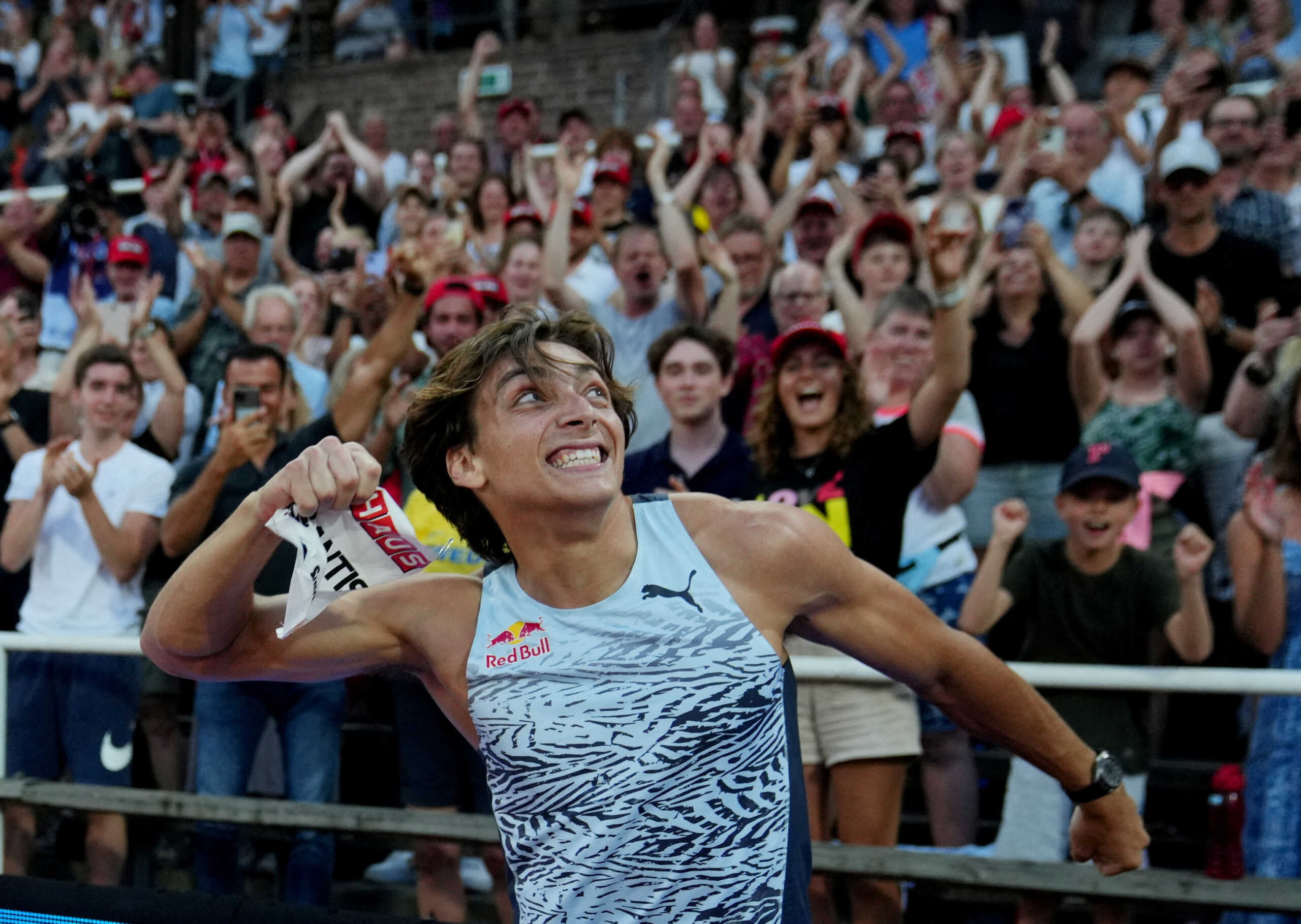 Athletics - Diamond League - Stockholm - Stockholm Olympic Stadium, Stockholm, Sweden - June 30, 2022 Sweden's Armand Duplantis celebrates winning the Men's pole vault REUTERS