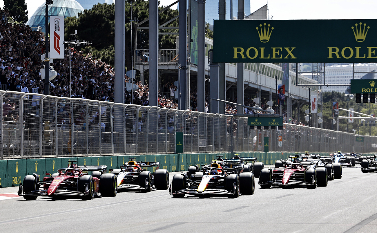 Formula One F1 - Azerbaijan Grand Prix - Baku City Circuit, Baku, Azerbaijan - June 12, 2022
General view at the start of the race REUTERS