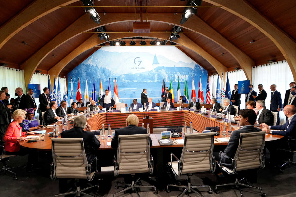 The Group of Seven leaders gather for a lunch at the Schloss Elmau hotel in Elmau, Germany, June 27, 2022. Susan Walsh