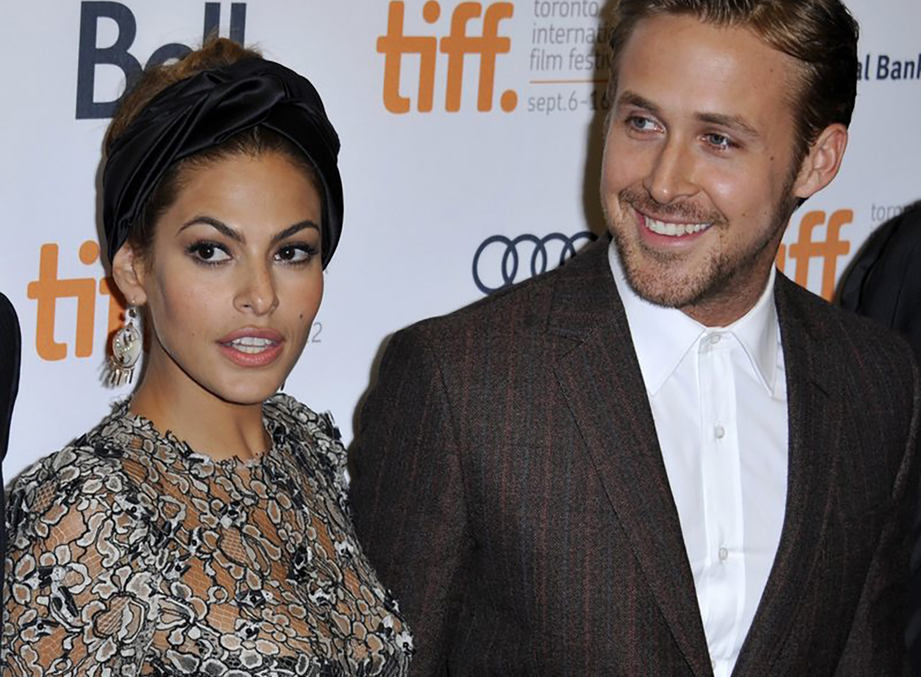 epa04403416 (FILE) A file picture dated 07 September 2012 shows US actor and cast member Eva Mendes (L) and Canadian actor and cast member Ryan Gosling during the 37th annual Toronto International Film Festival in Toronto, Canada, 07 September 2012. According to media reports on 16 September 2014 the couple became parents of a baby girl on 12 September.  EPA