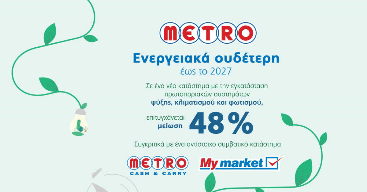 METRO ΑΕΒΕ: Μακροπρόθεσμη δέσμευση στην προστασία του Περιβάλλοντος με σημαντικές επενδύσεις και πρωτοβουλίες