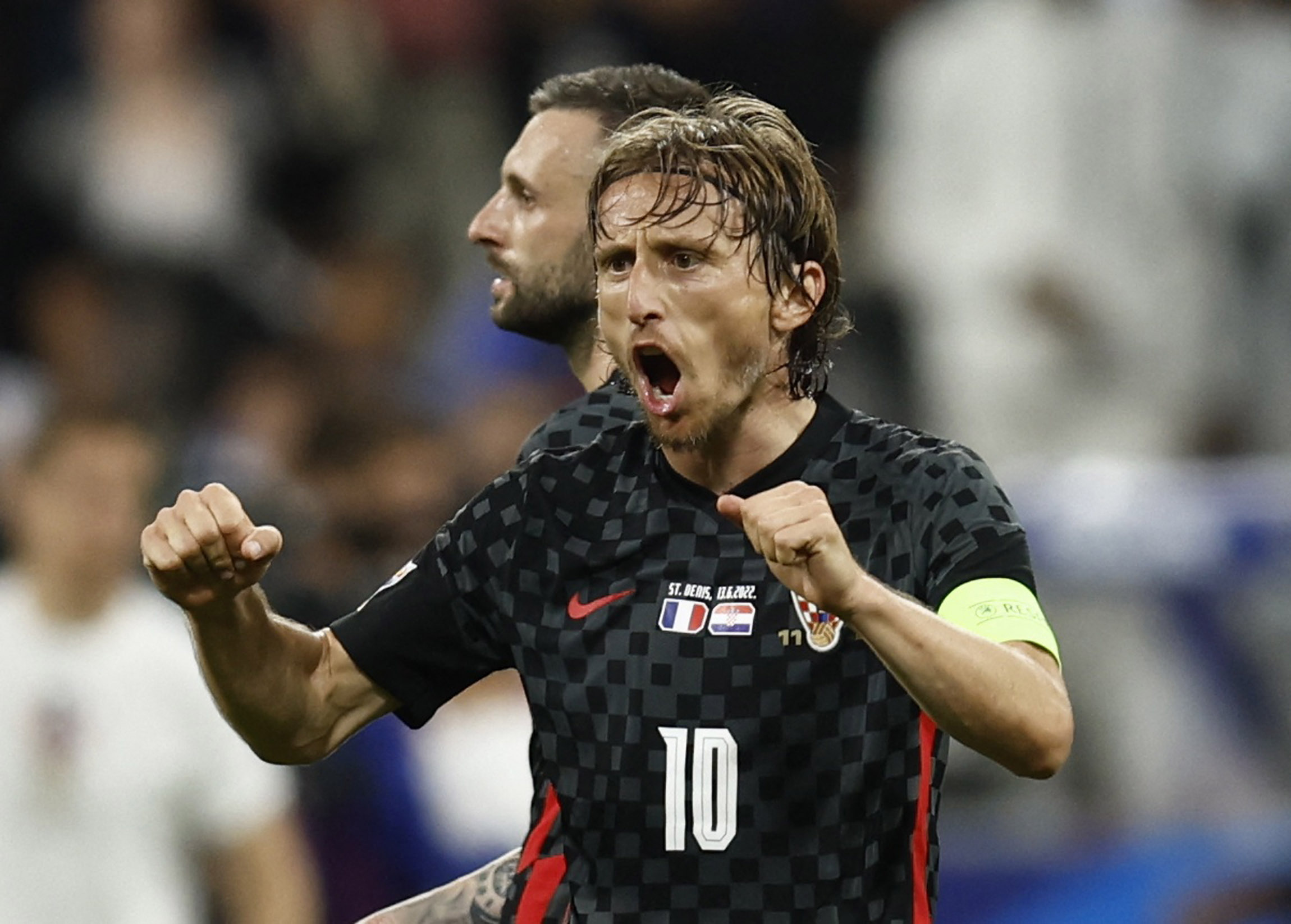 Soccer Football - UEFA Nations League - Group A - France v Croatia - Stade de France, Saint-Denis, France - June 13, 2022 Croatia's Luka Modric celebrates after the match REUTERS