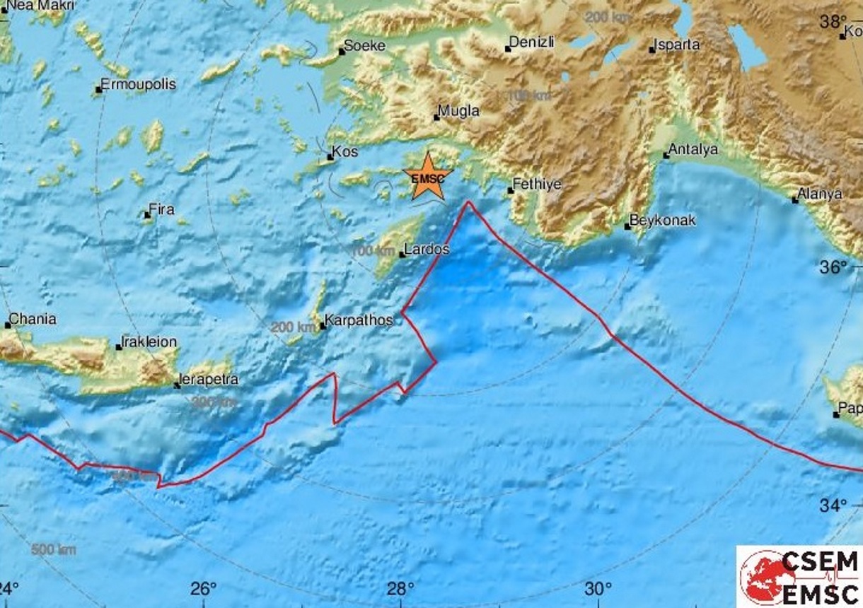 Σεισμός στη Ρόδο – Ταρακουνήθηκε το νησί