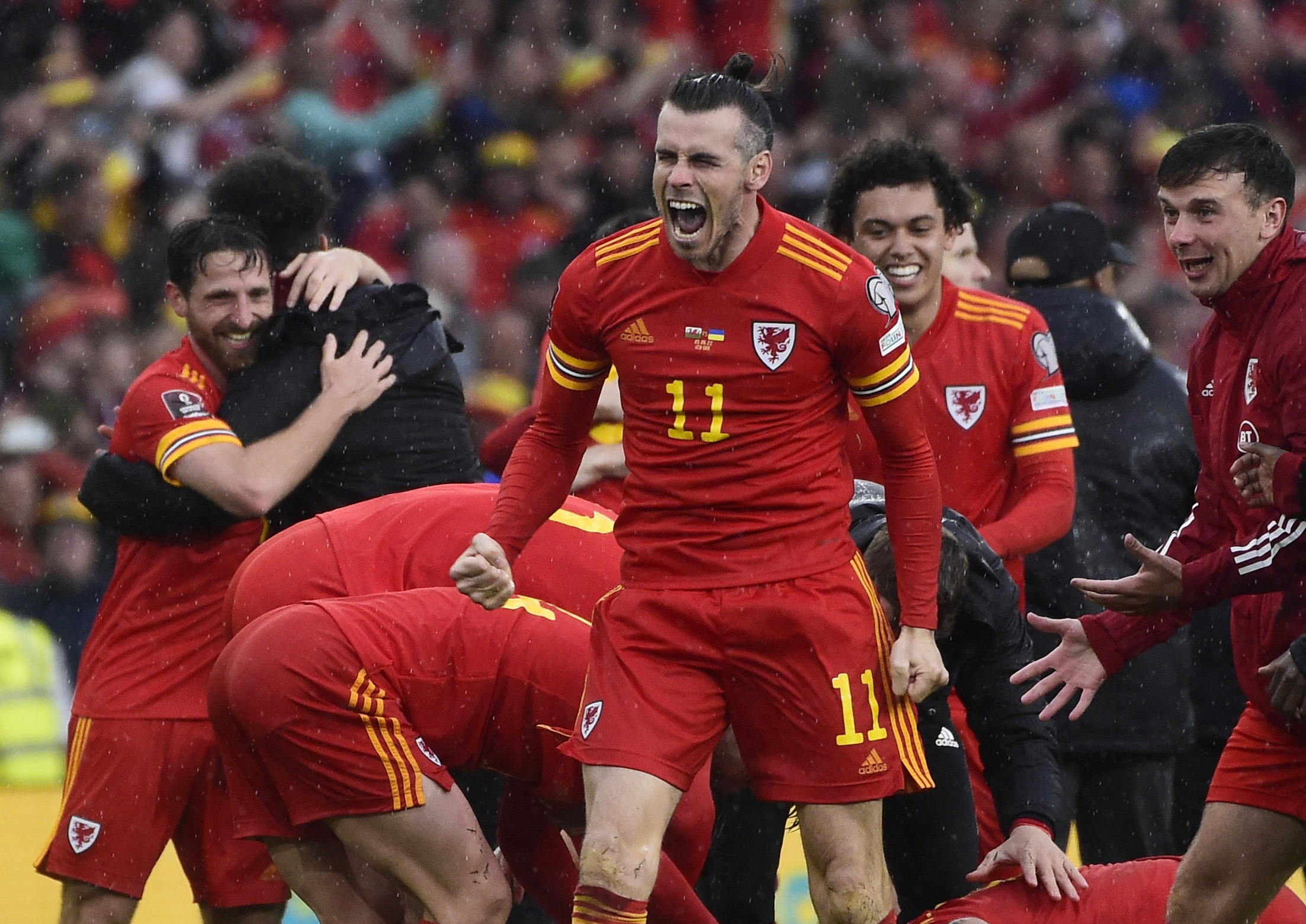 Soccer Football - FIFA World Cup - UEFA Qualifiers - Final - Wales v Ukraine - Cardiff City Stadium, Cardiff, Wales, Britain - June 5, 2022 Wales' Gareth Bale celebrates after qualifying for the World Cup REUTERS