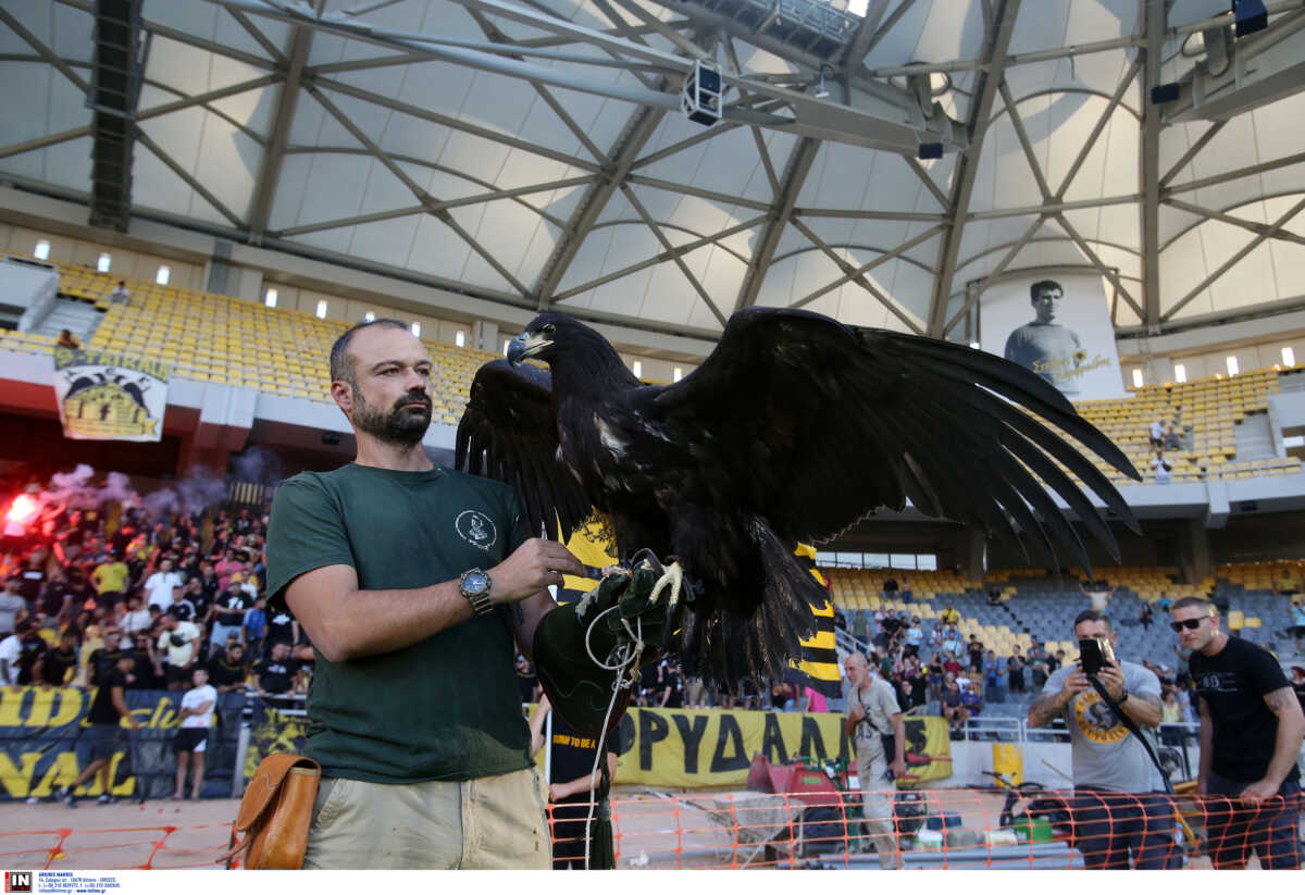 Γήπεδο ΑΕΚ: Δοκιμαστική πτήση του αετού στη OPAP Arena παρουσία εκατοντάδων οπαδών