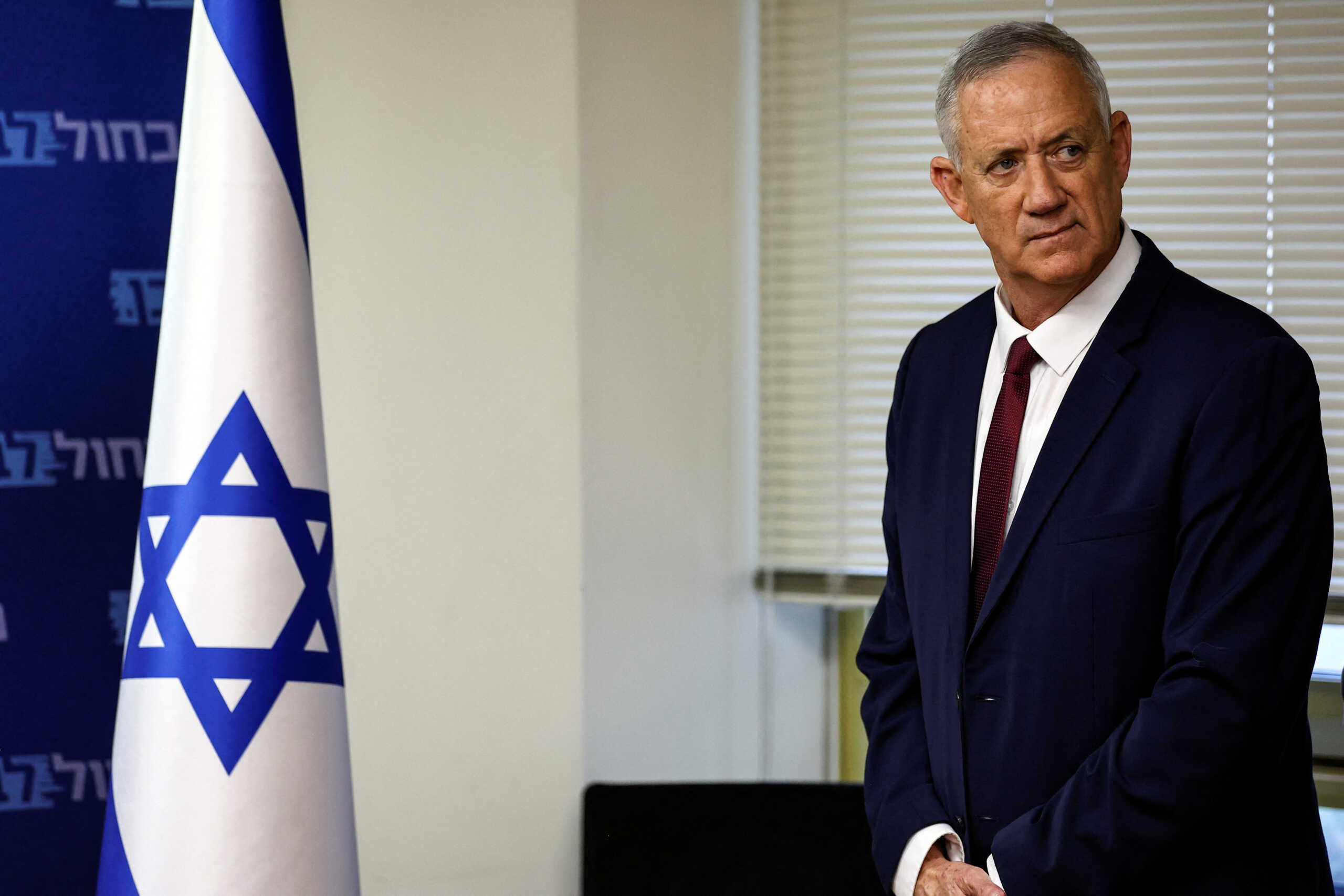 Israeli Defence Minister Benny Gantz attends his party's meeting at the Knesset, Israeli parliament in Jerusalem, June 27, 2022. REUTERS