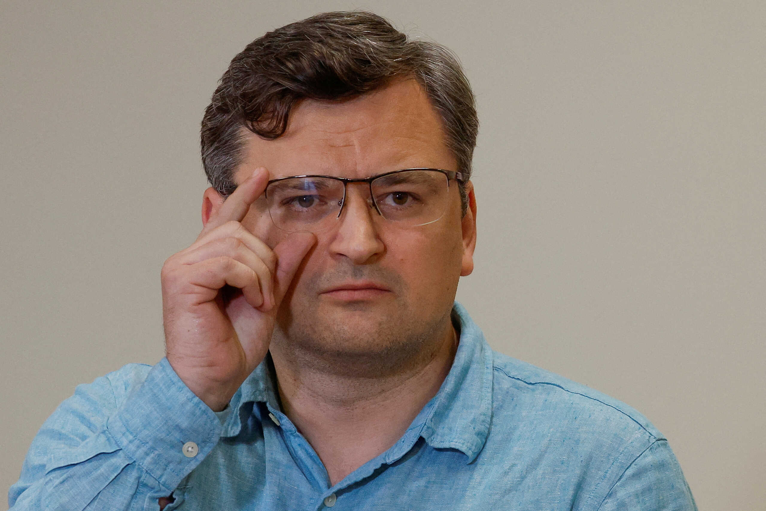 FILE PHOTO: Ukrainian Foreign Minister Dmytro Kuleba attends an opening ceremony of an exhibition dedicated Russia's attack on Ukraine, at the ministry's headquarter in Kyiv, Ukraine June 28, 2022.  REUTERS