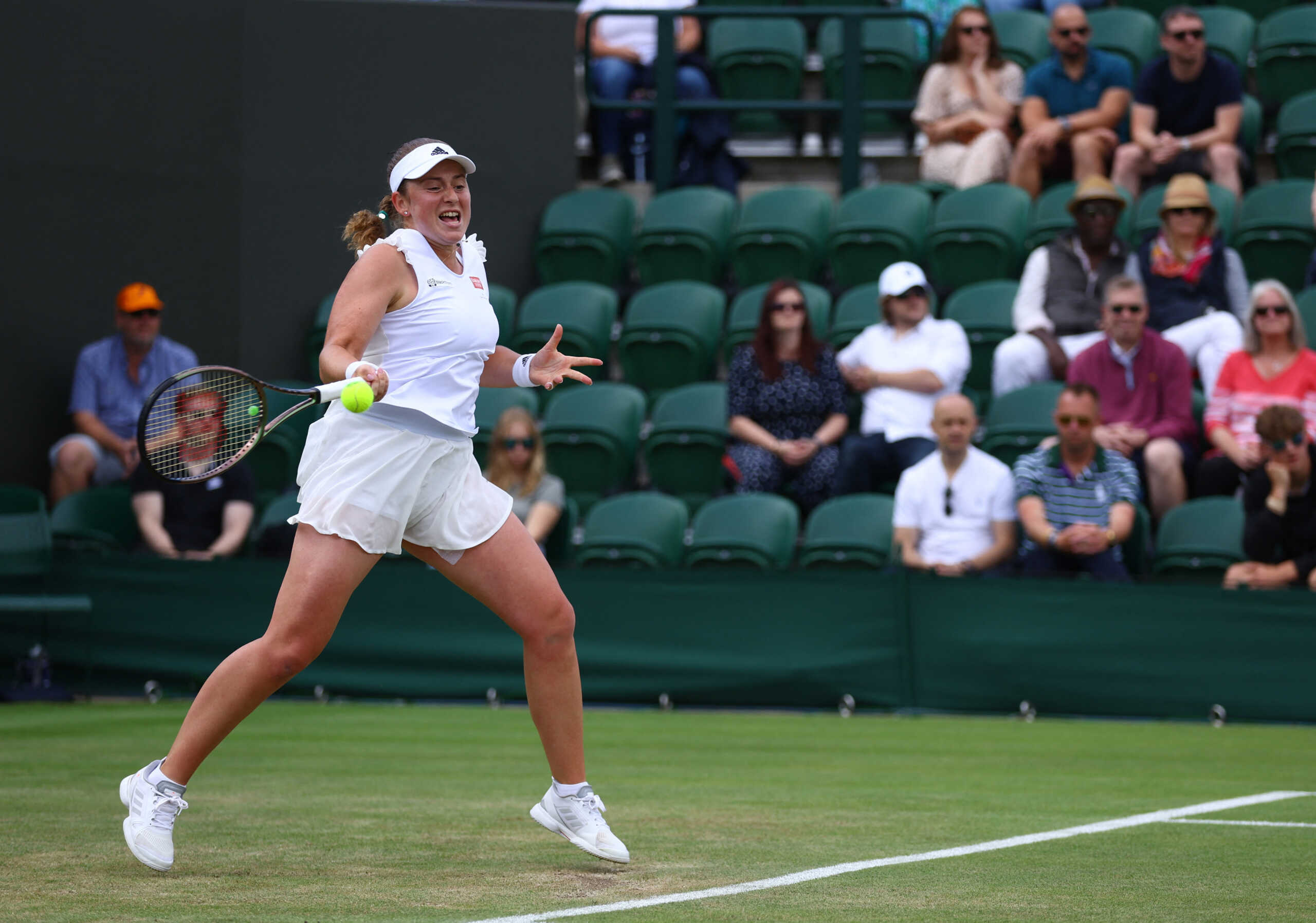 Tennis - Wimbledon - All England Lawn Tennis and Croquet Club, London, Britain - July 1, 2022 Latvia's Jelena Ostapenko in action during her third round match against Romania's Irina Begu REUTERS