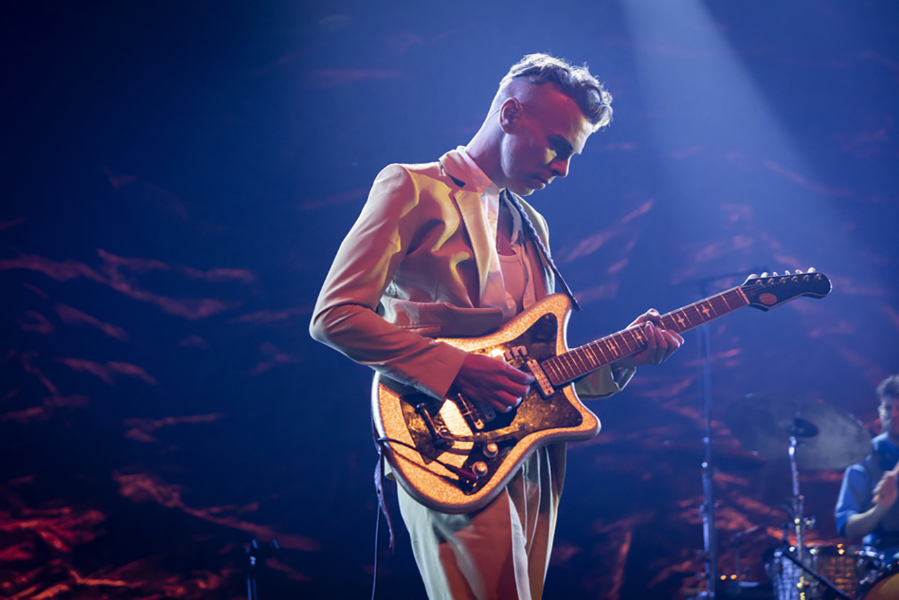 epa10071482 Israelian singer Asaf Avidan performs on the Auditorium Stravinski stage during the 56th Montreux Jazz Festival (MJF), in Montreux, Switzerland, 14 July 2022. The festival runs from 01 to 16 July and features about 500 concerts.  EPA