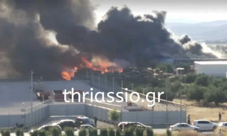 Μεγάλη φωτιά σε εργοστάσιο ξυλείας στον Ασπρόπυργο - Μήνυμα του 112 στους κατοίκους - Ποιοι δρόμοι είναι κλειστοί