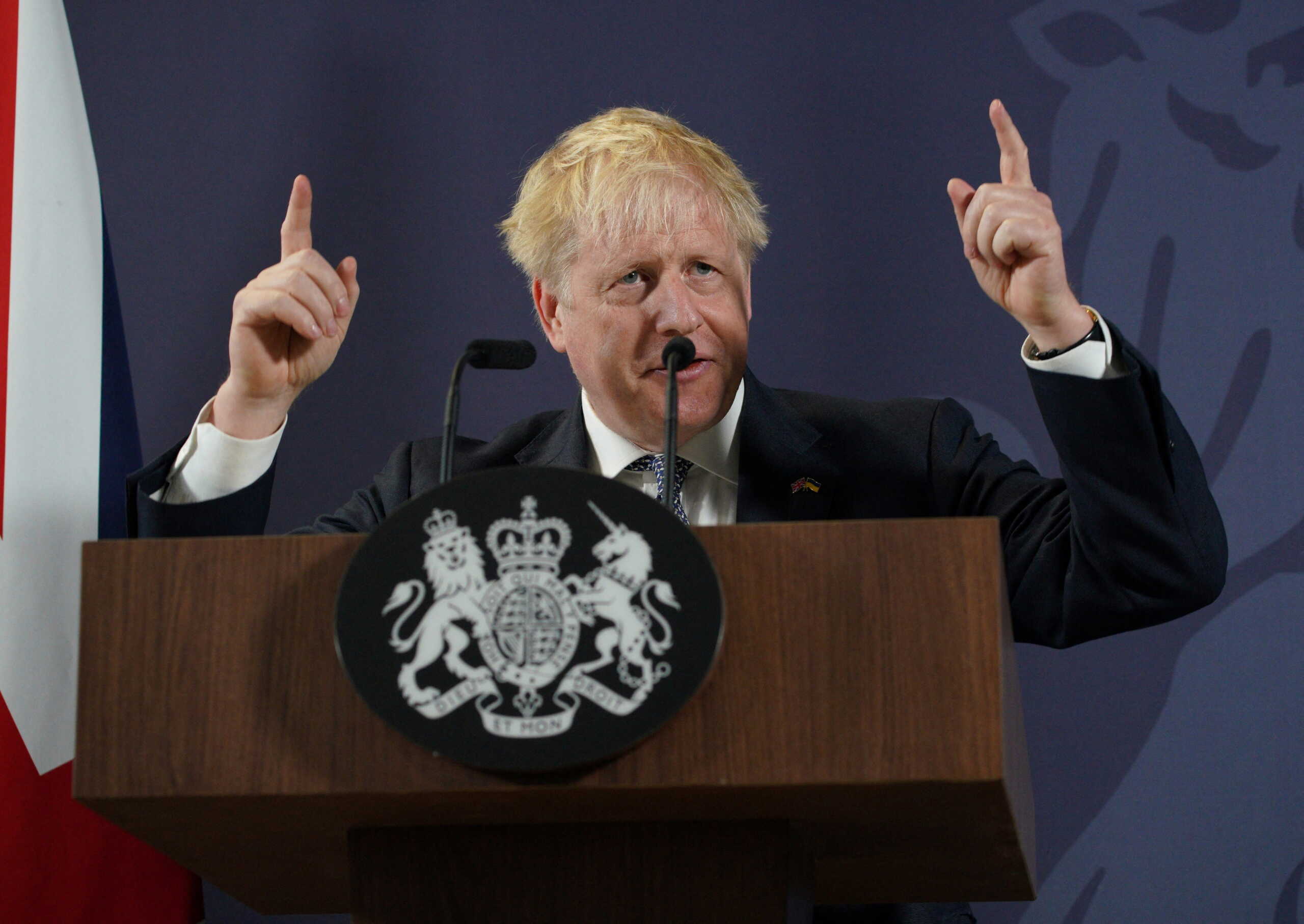 British Prime Minister Boris Johnson speaks during a news conference in Blackpool, Lancashire, Britain June 9, 2022.  Peter Byrne