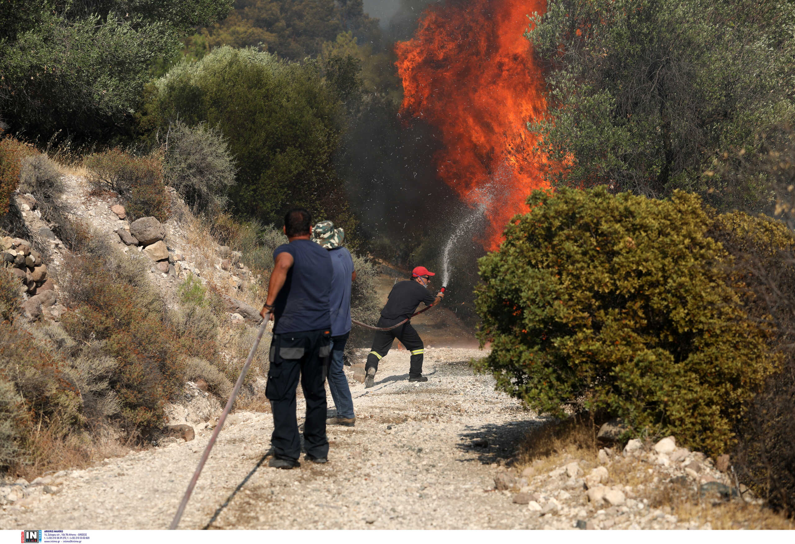 Φωτιά πίσω από τη χωματερή της Φυλής – Καίγονται ξερά χόρτα, λάστιχα και σκουπίδια