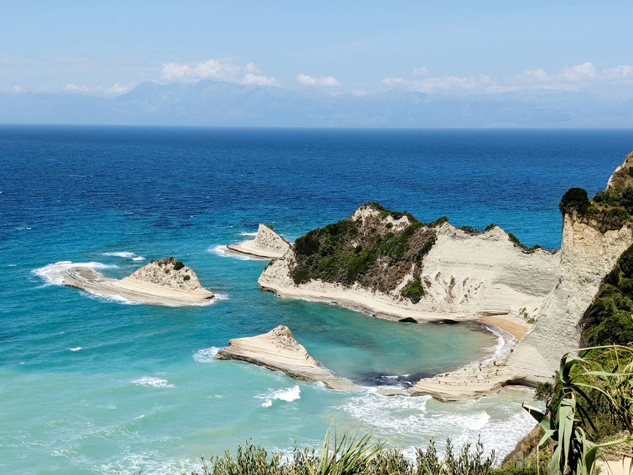 Cape Drastis with nearby islands on Corfu island, Greece