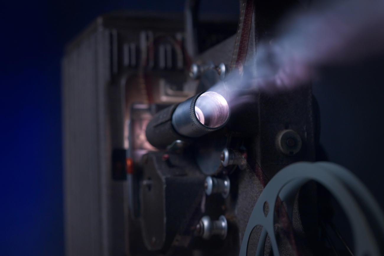 Retro-Styled movie projector with smoke.