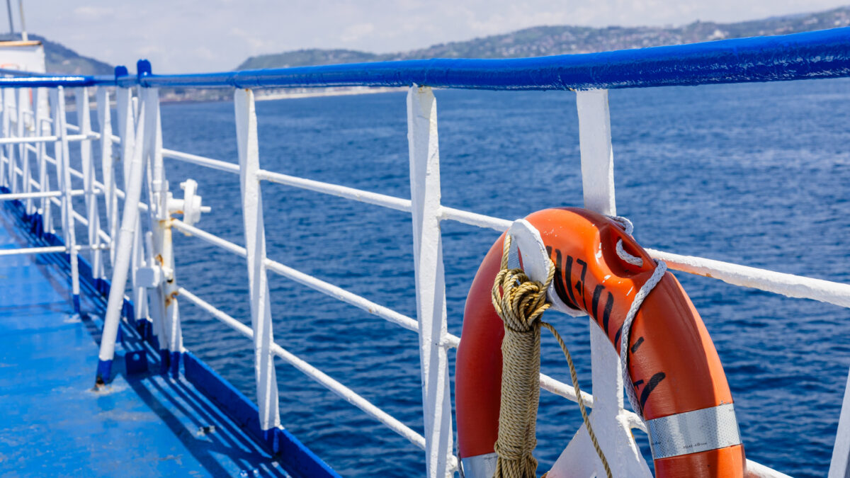 Lifebuoy on the Deck of a Ferry, photo taken in Italy