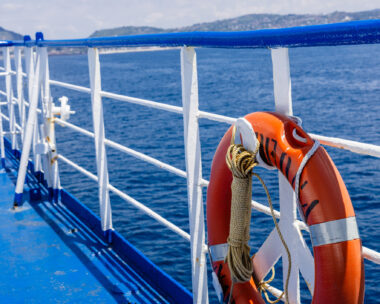 Lifebuoy on the Deck of a Ferry, photo taken in Italy