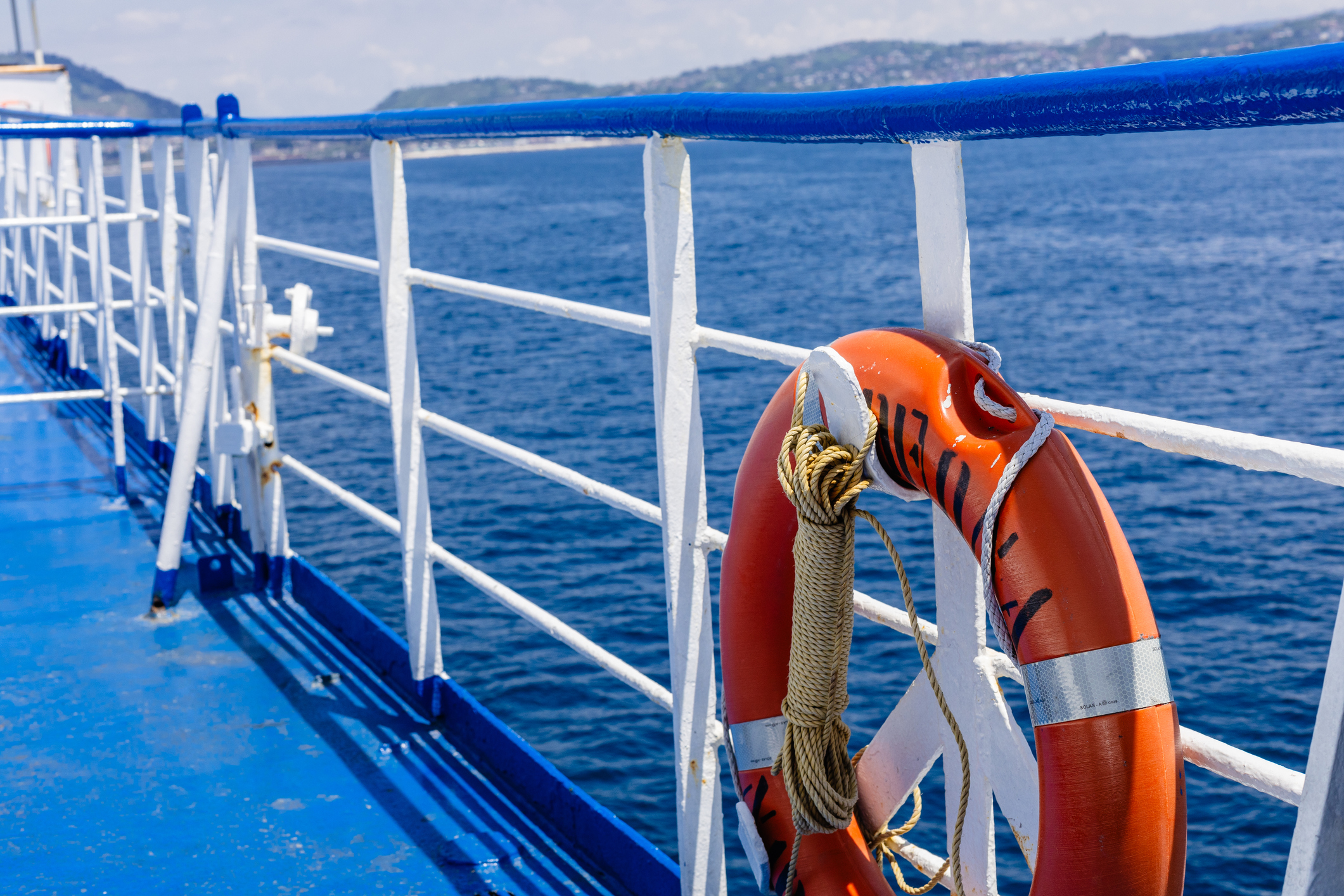 Lifebuoy on the Deck of a Ferry, photo taken in Italy