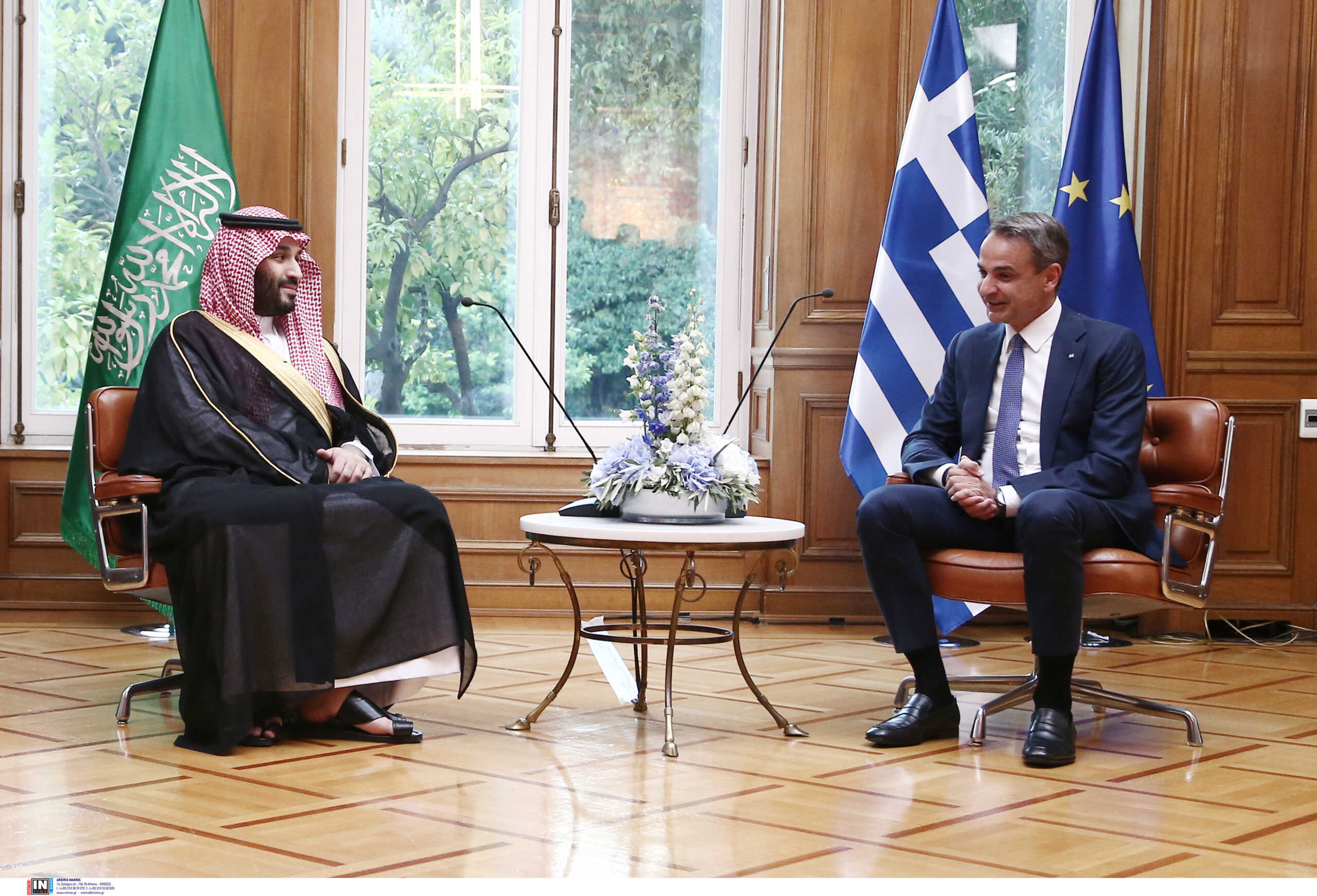 Κυριάκος Μητσοτάκης: Συνάντηση με τον πρίγκιπα της Σαουδικής Αραβίας Μοχάμεντ μπιν Σαλμάν