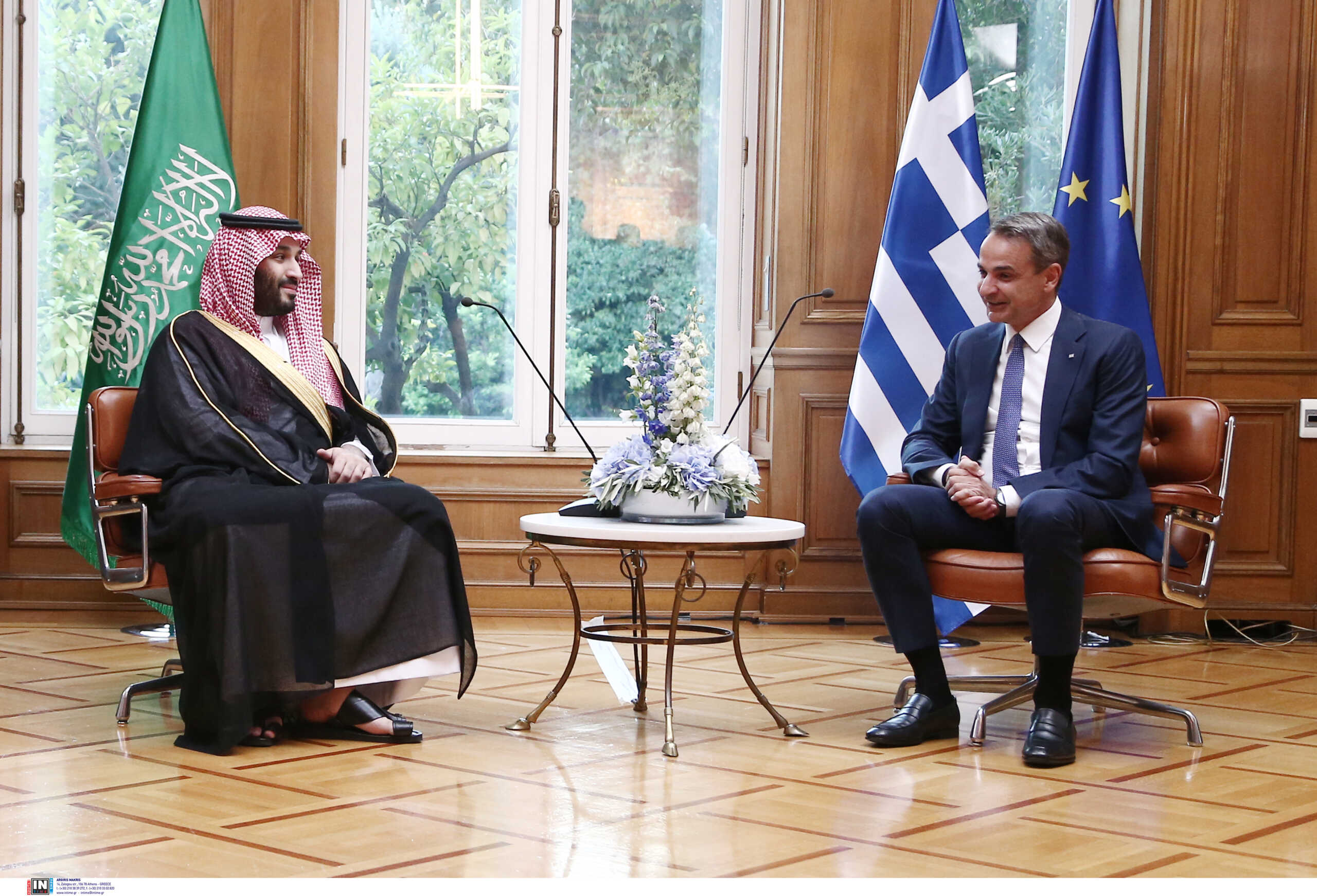 Κυριάκος Μητσοτάκης: Συνάντηση με τον πρίγκιπα της Σαουδικής Αραβίας Μοχάμεντ μπιν Σαλμάν