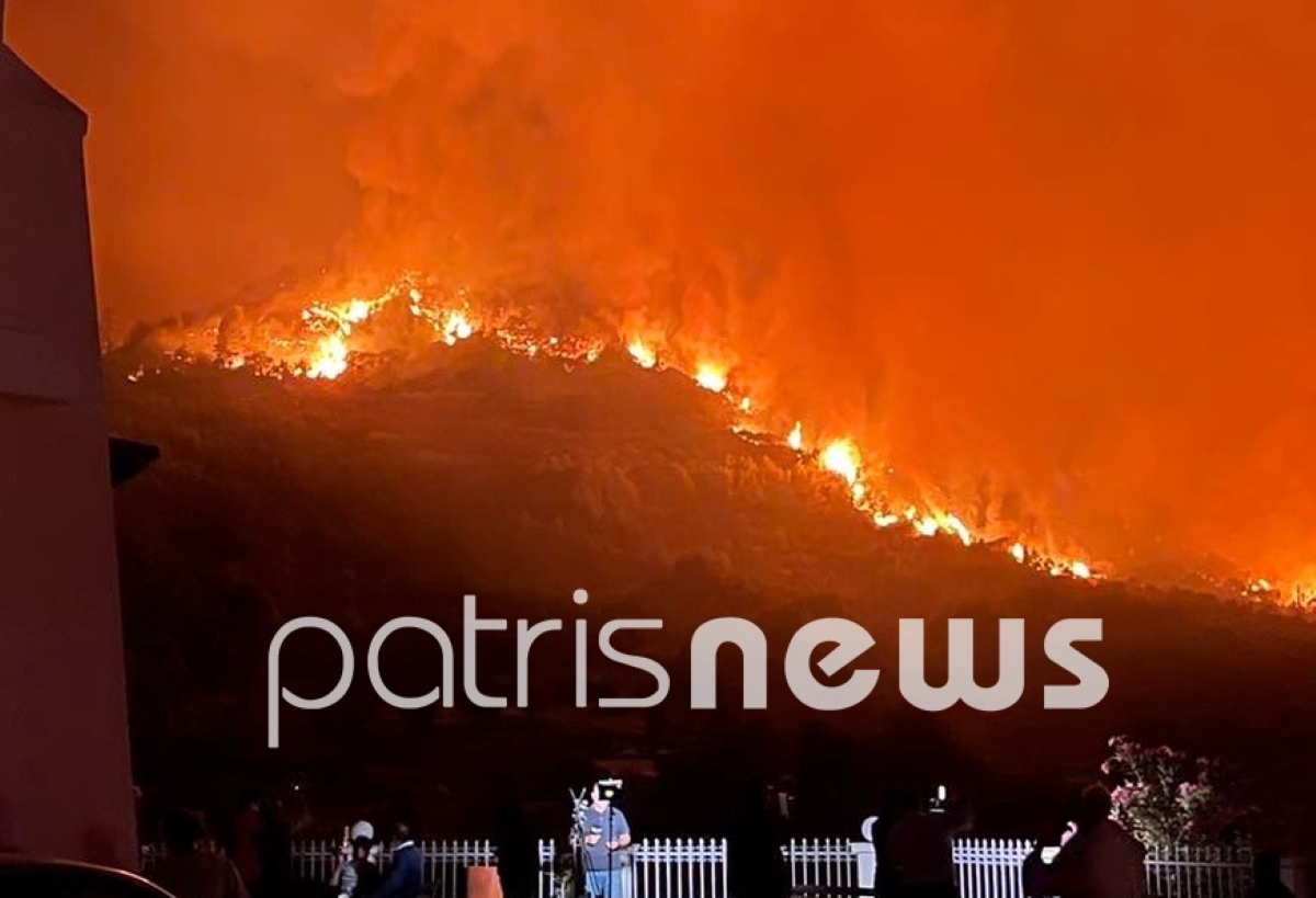 Φωτιά στα Κρέστενα Ηλείας: Νύχτα εφιάλτης – Μάχη οι φλόγες να μην περάσουν στα χωριά