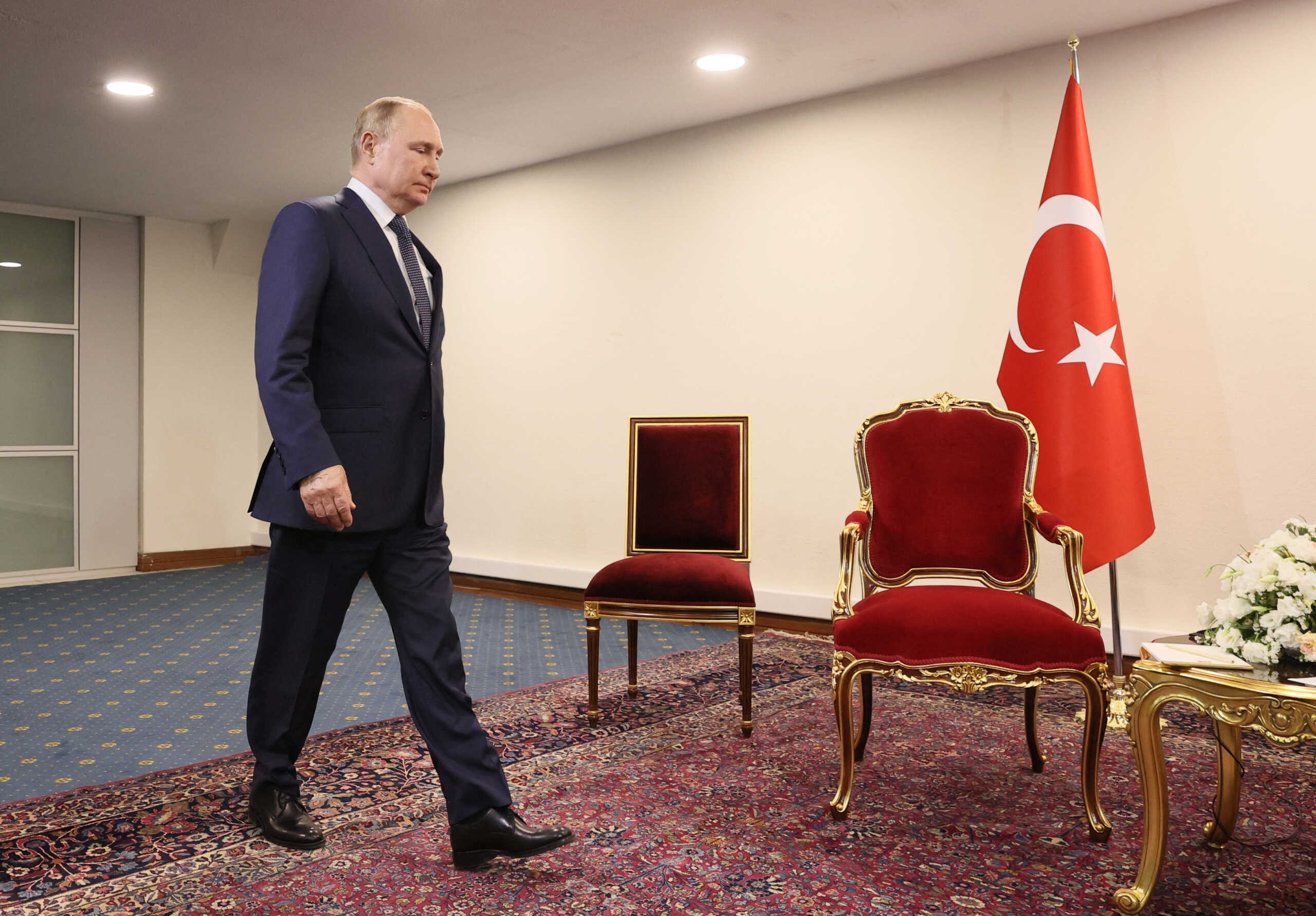 Russian President Vladimir Putin attends a meeting with Turkish President Tayyip Erdogan in Tehran, Iran July 19, 2022. Sputnik