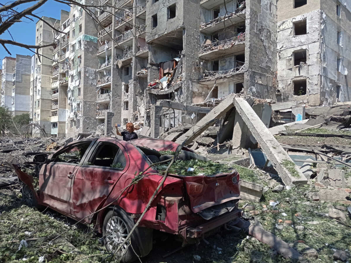 A general view of a residential building damaged by a Russian missile strike, as Russia's attack on Ukraine continues, in the village of Serhiivka, Odesa region, Ukraine July 1, 2022. REUTERS