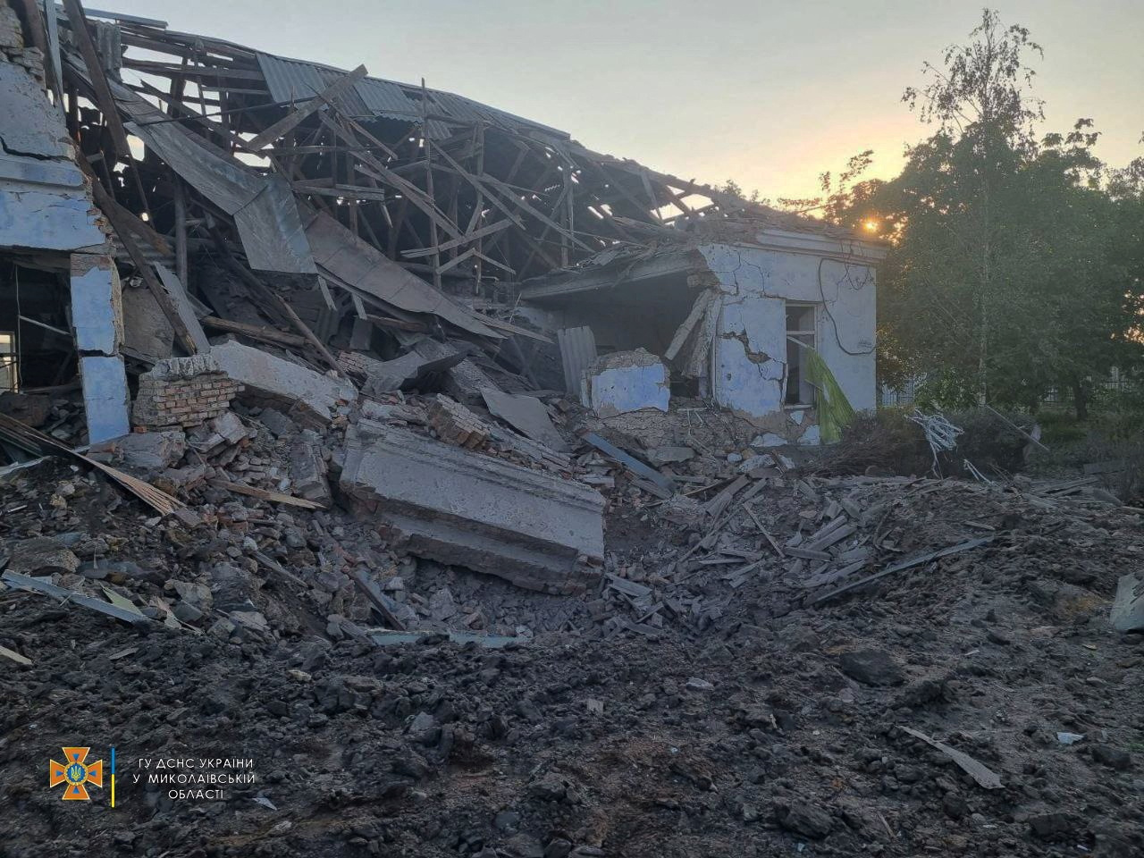 A view shows a school building destroyed by a Russian military strike, as Russia's attack on Ukraine continues, in Mykolaiv, Ukraine July 28, 2022.  Press service of the State Emergency Service of Ukraine