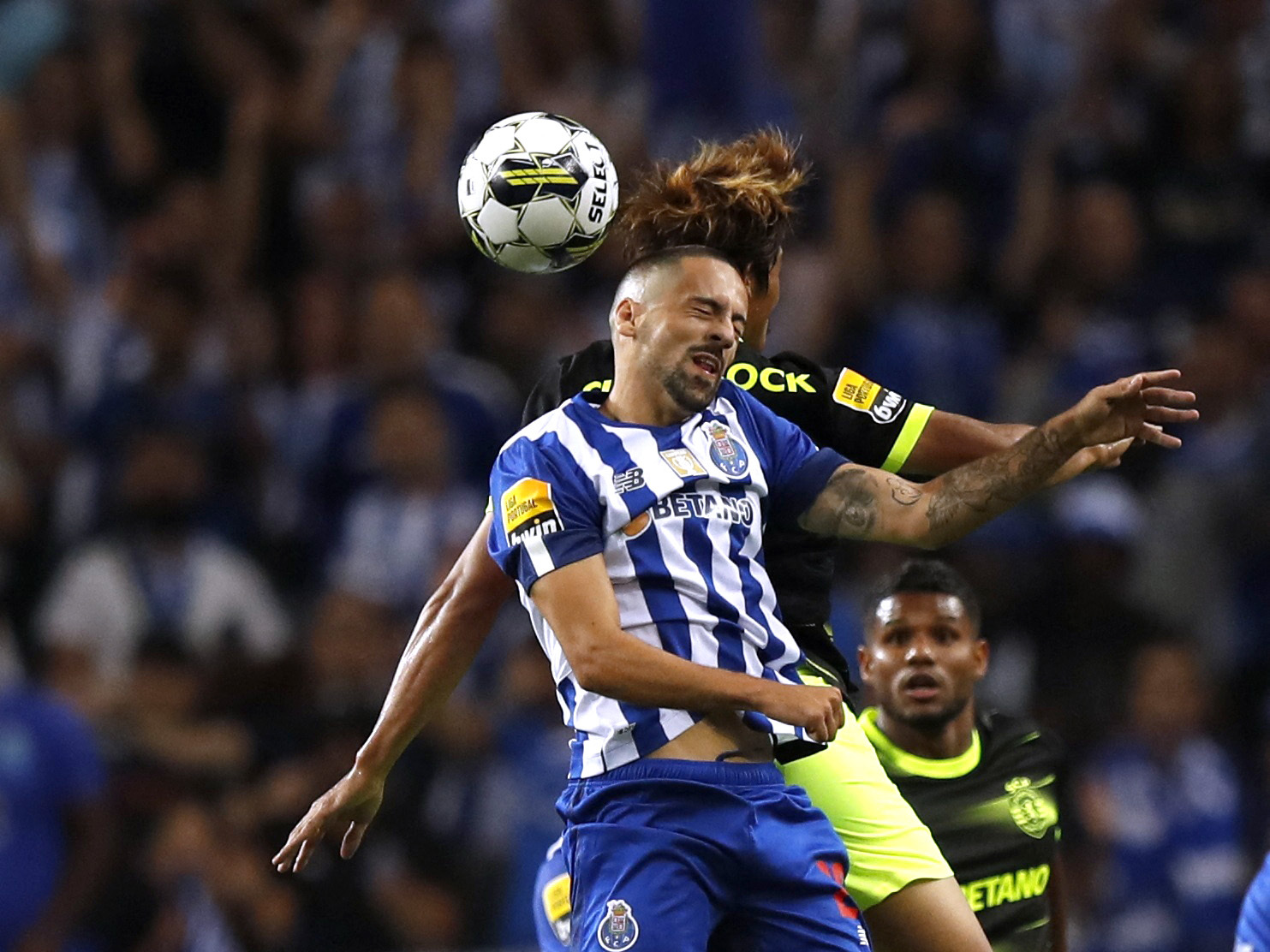 Soccer Football - Primeira Liga - FC Porto v Sporting CP - Estadio do Dragao, Porto, Portugal  - August 20, 2022 Sporting CP's Hidemasa Morita in action with FC Porto's Bruno Costa REUTERS