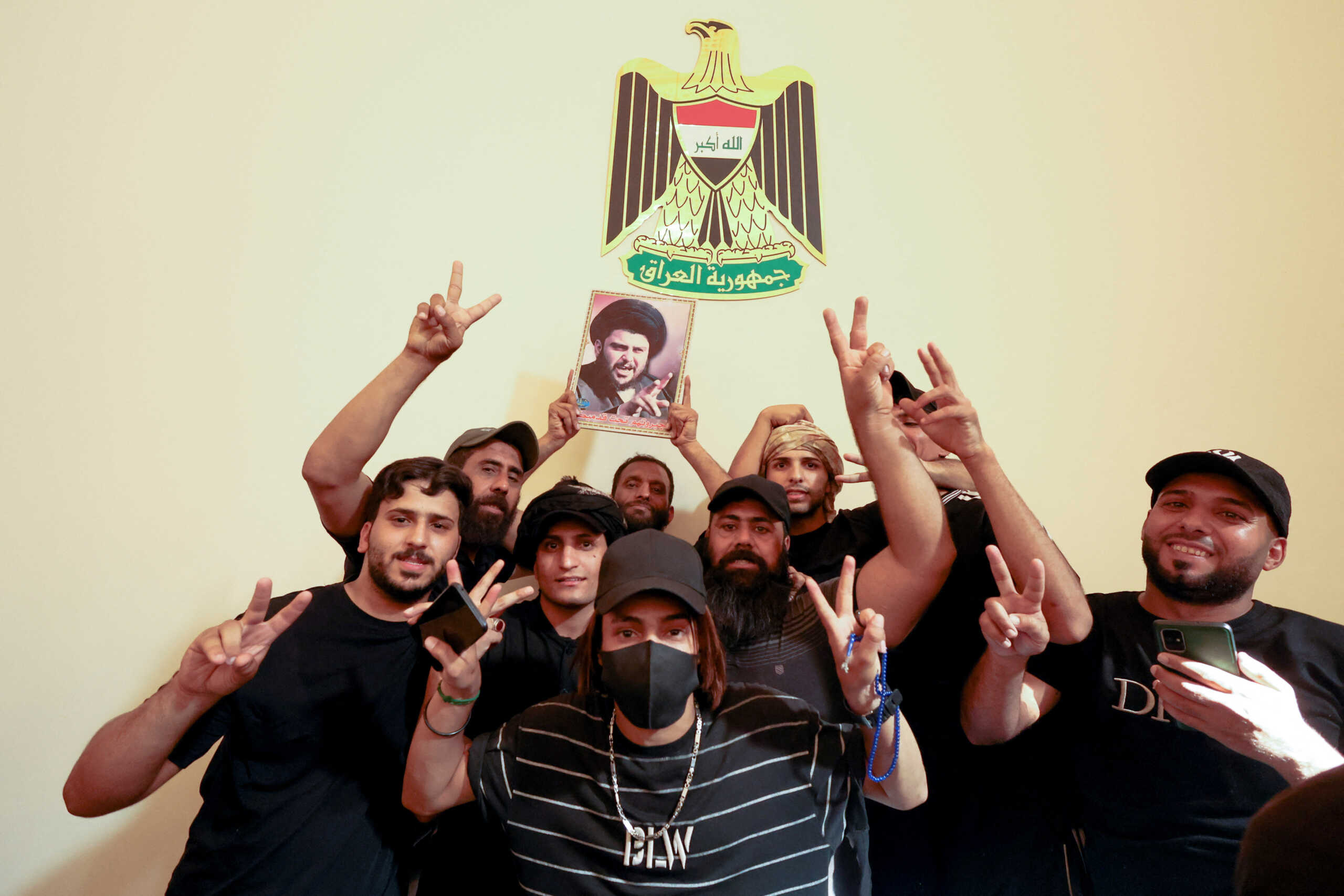 Supporters of Iraqi populist leader Moqtada al-Sadr protest at the Green Zone, in Baghdad, Iraq August 29, 2022. REUTERS
