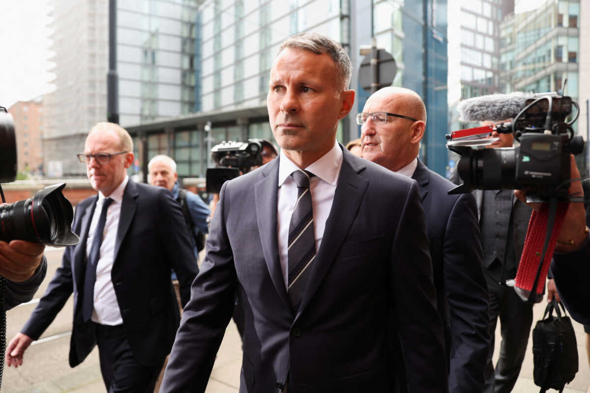 Former Manchester United footballer Ryan Giggs arrives at Manchester Crown Court in Manchester, Britain, August 8, 2022. REUTERS