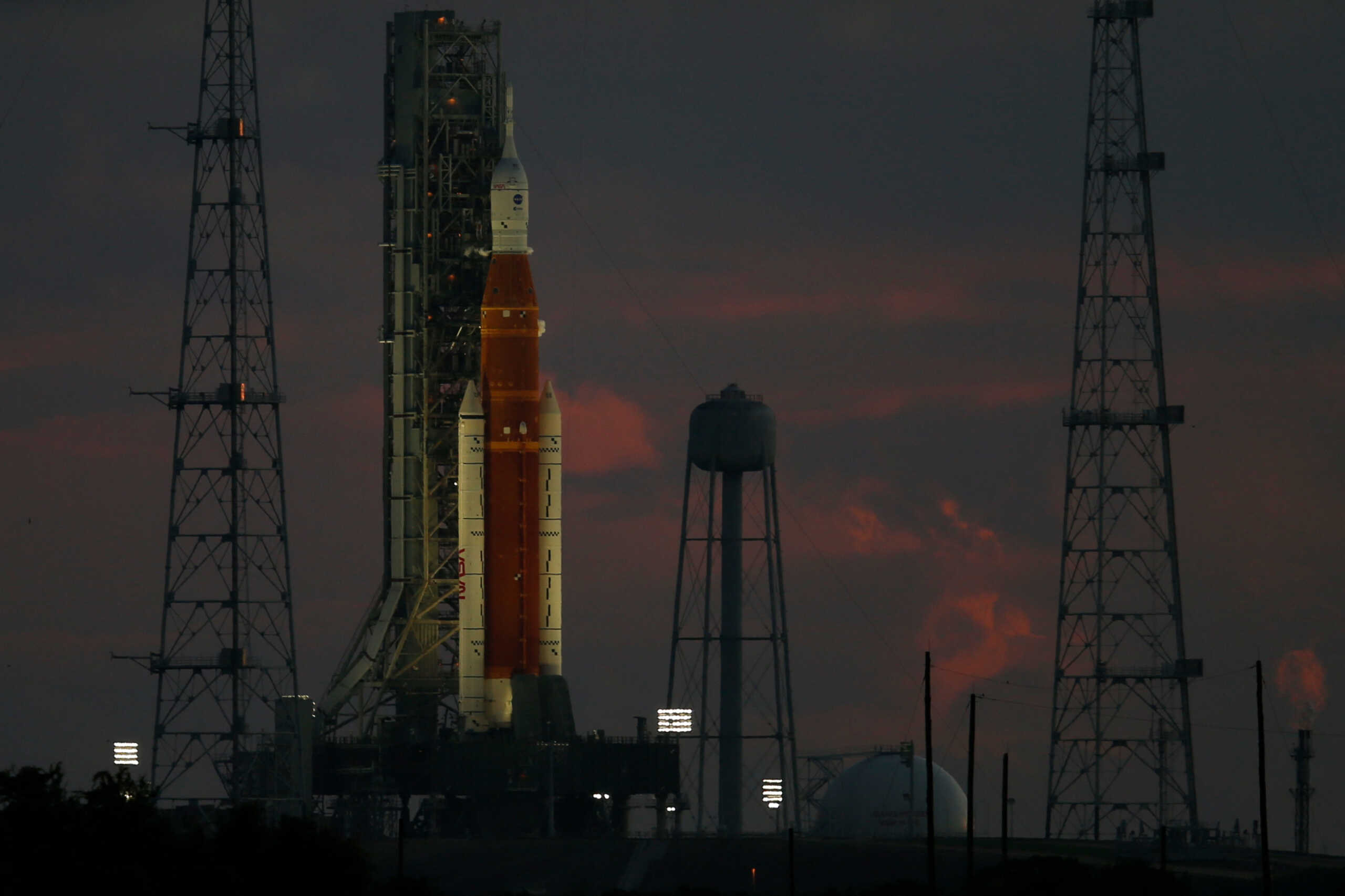 NASA's next-generation moon rocket, the Space Launch System (SLS) , with its Orion crew capsule on top, is readied for launch of the unmanned Artemis 1 mission at Cape Canaveral, Florida, U.S., August 29, 2022. REUTERS