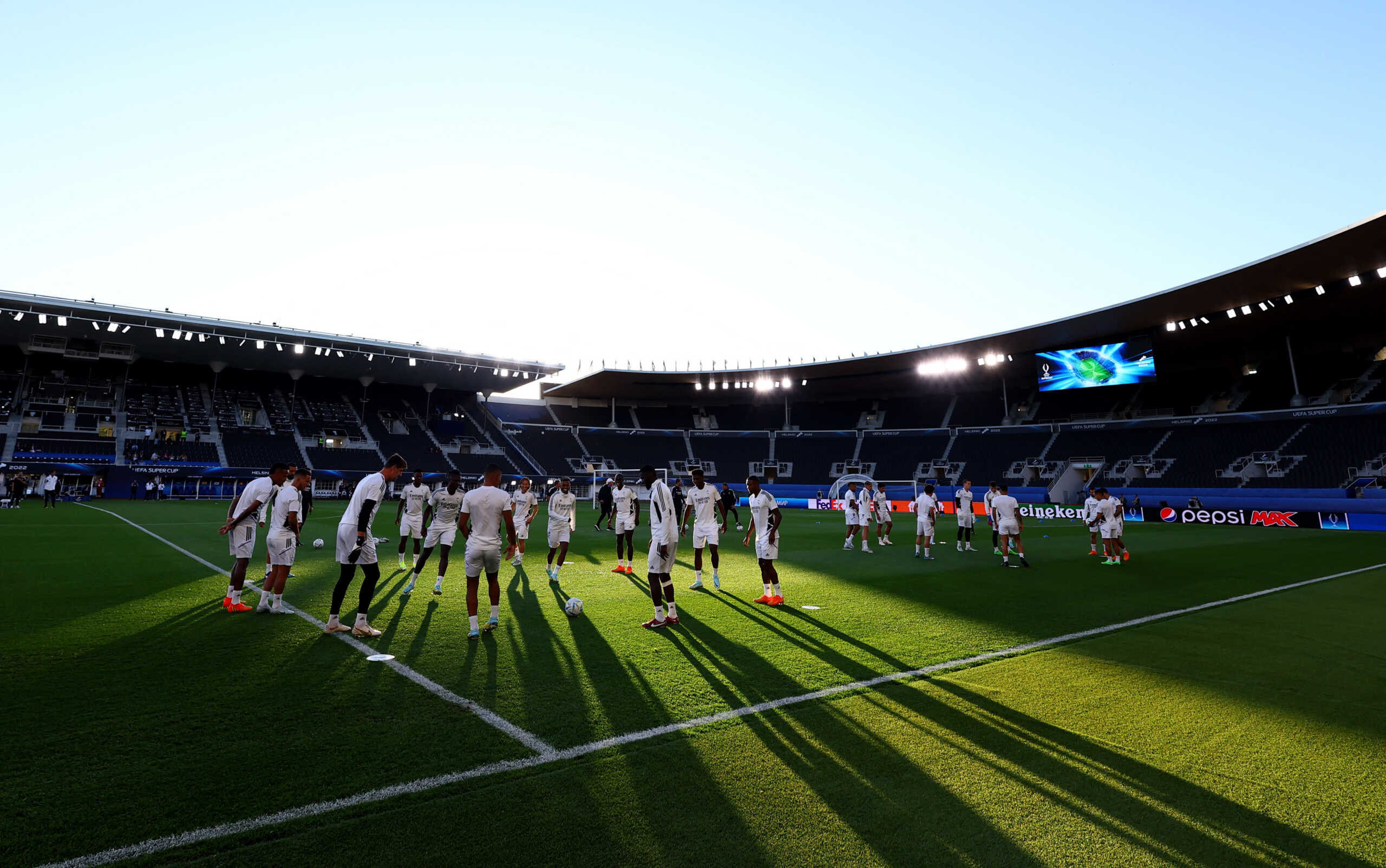 Soccer Football - European Super Cup - Real Madrid Training - Helsinki Olympic Stadium, Helsinki, Finland - August 9, 2022 General view during training REUTERS