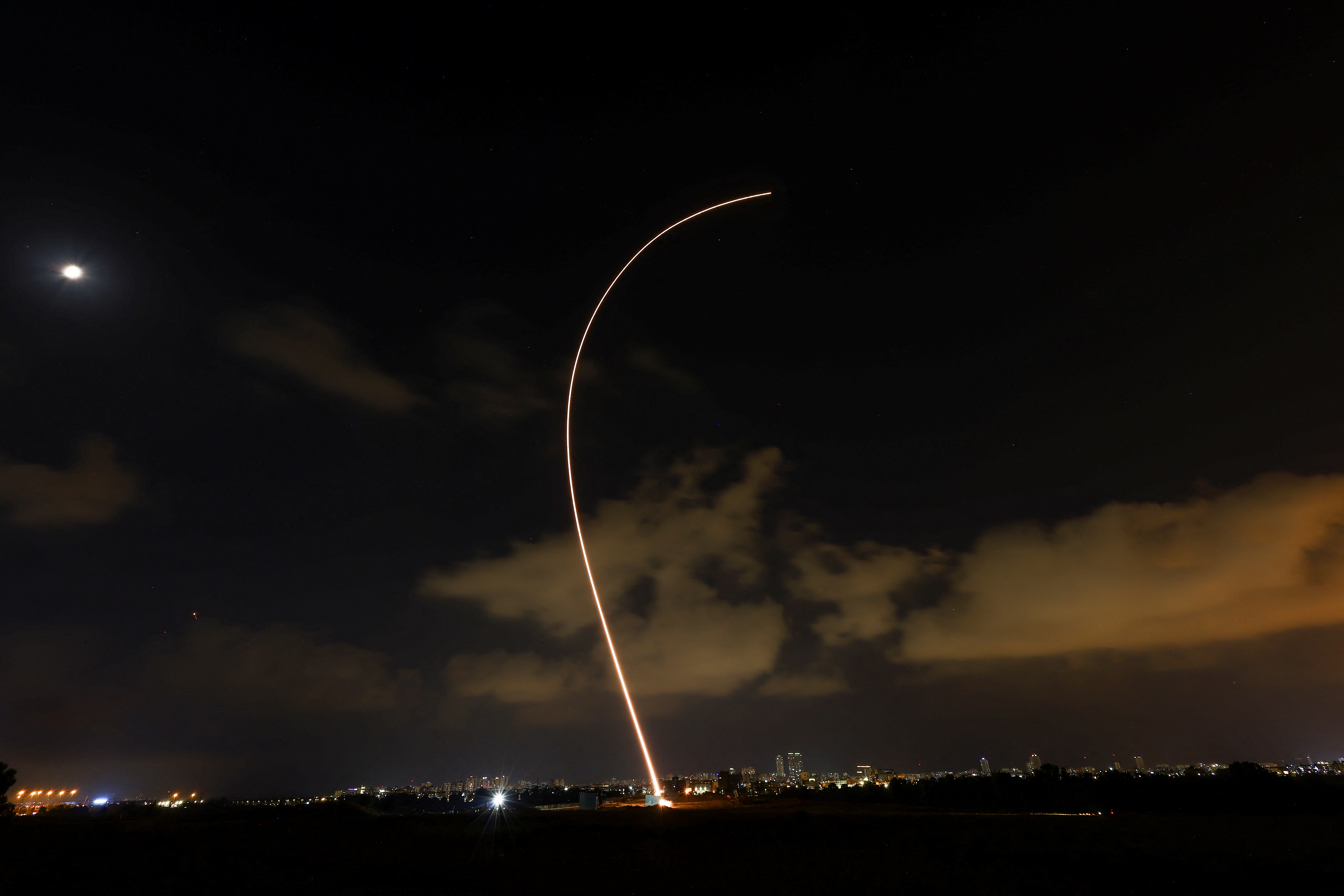 Israel's Iron Dome anti-missile system fires to intercept a rocket launched from the Gaza Strip towards Israel near Ashdod, Israel August 6, 2022. REUTERS