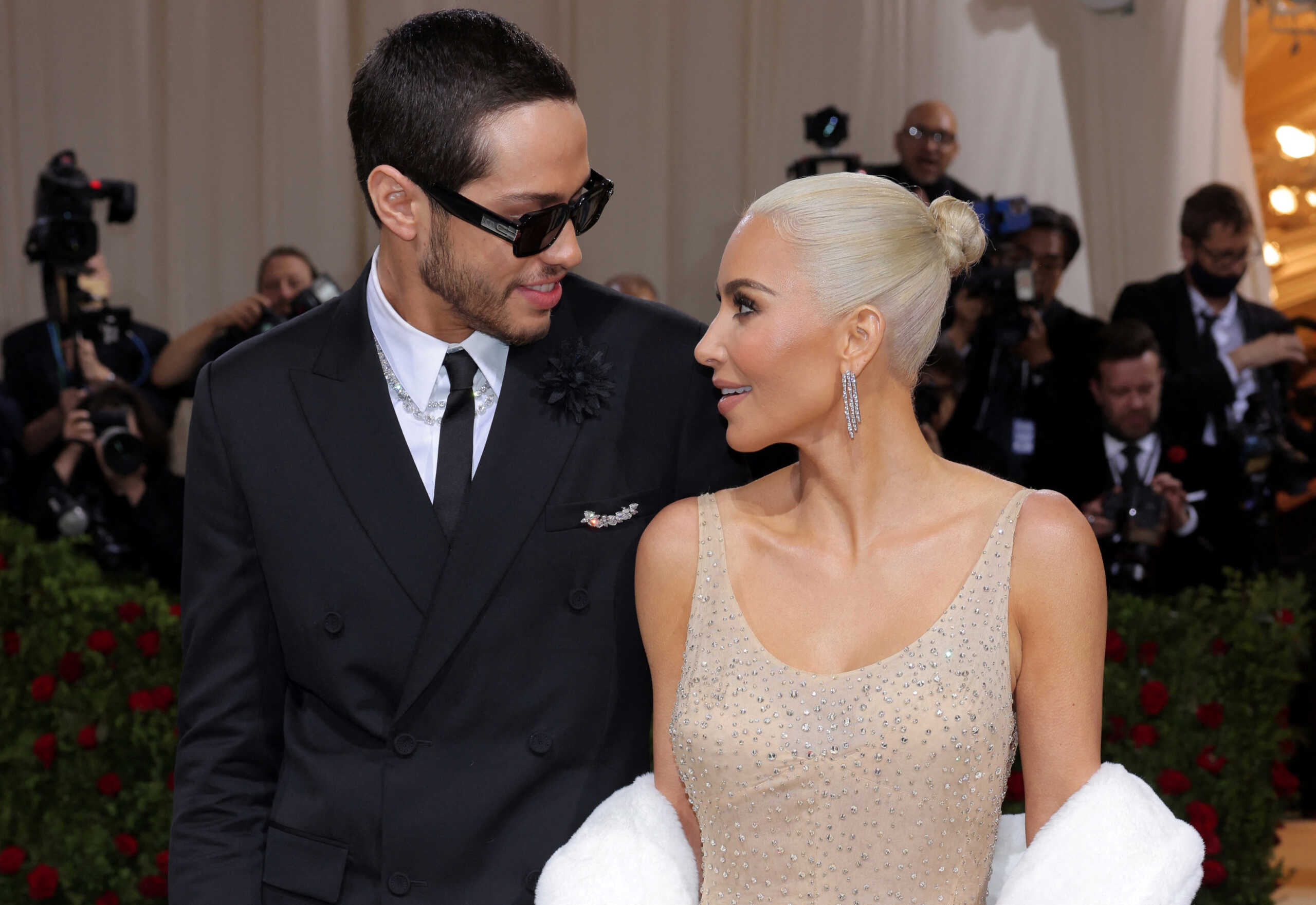 FILE PHOTO: Kim Kardashian and Pete Davidson arrive at the In America: An Anthology of Fashion themed Met Gala at the Metropolitan Museum of Art in New York City, New York, U.S., May 2, 2022. REUTERS