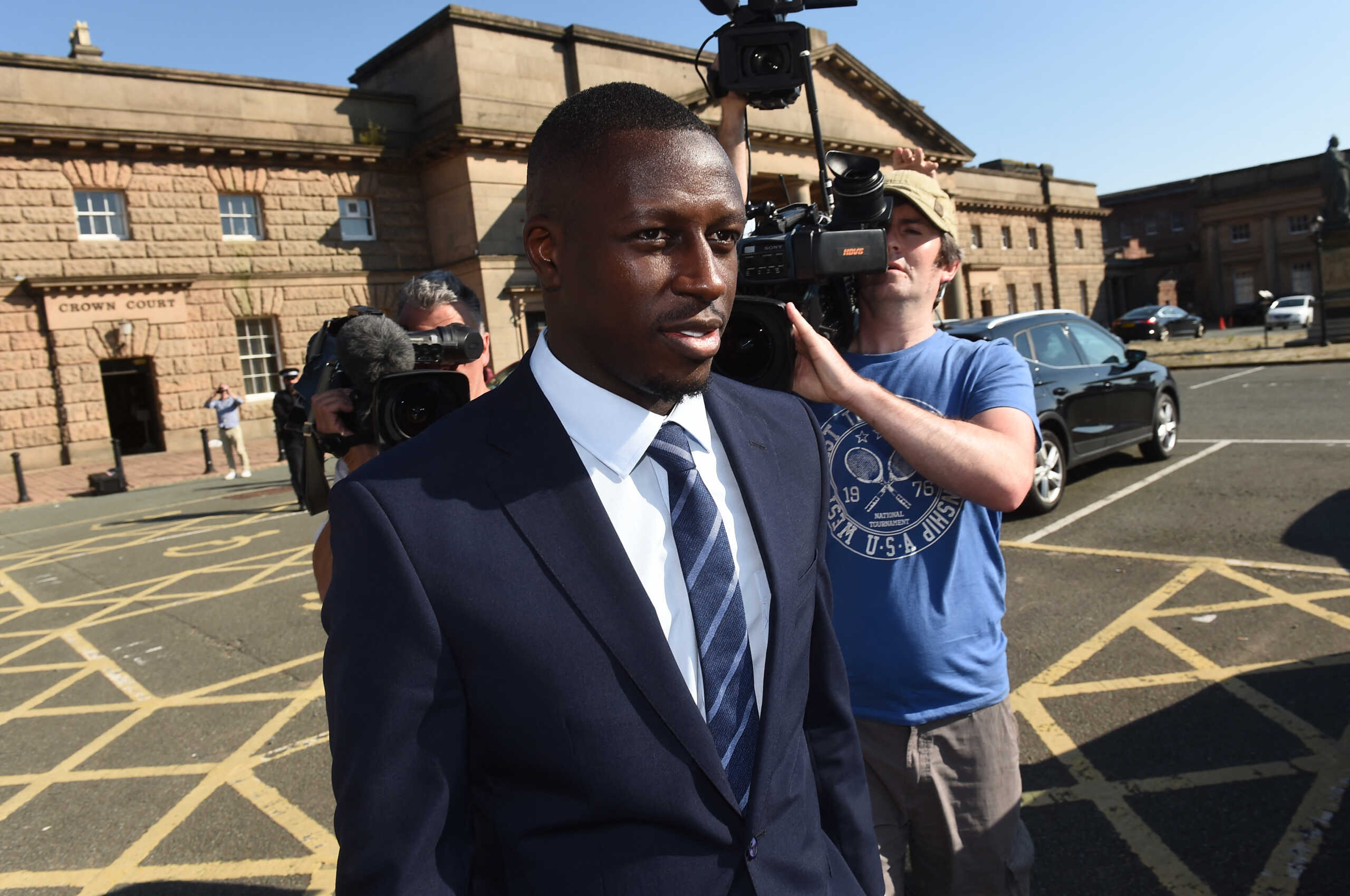 Manchester City's Benjamin Mendy leaves the Chester Crown Court following his trial of allegations of rape and sexual assault, Chester, Britain, August 10, 2022 REUTERS