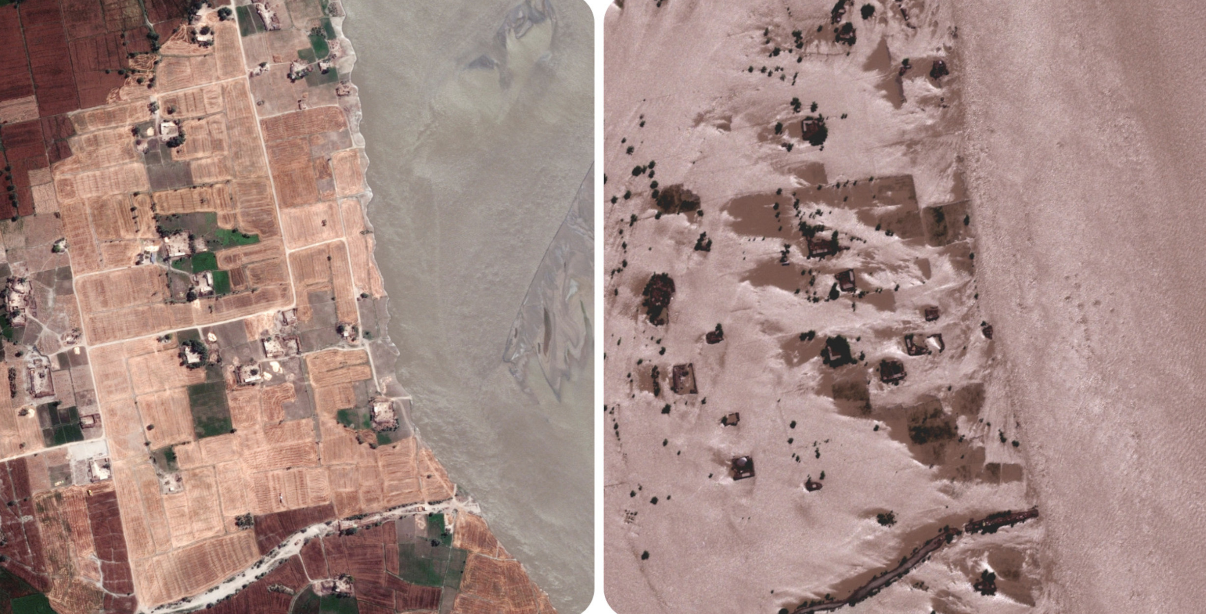 Πακιστάν: 1.061 νεκροί από τις πλημμύρες – Εικόνες της MAXAR με το πριν και το μετά