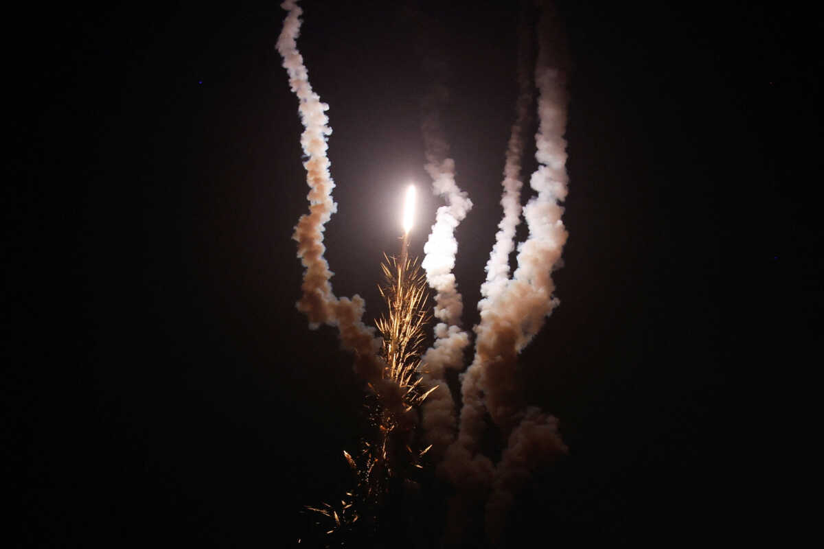 Rockets are fired by Palestinian militants into Israel, amid Israel-Gaza fighting, in Gaza August 6, 2022. REUTERS