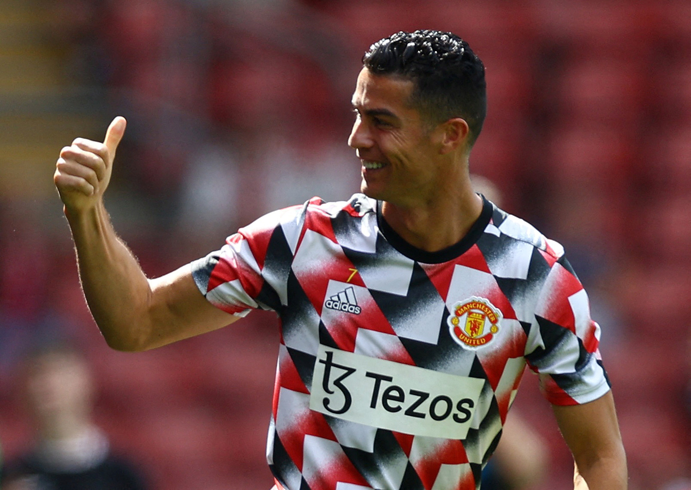 Soccer Football - Premier League - Southampton v Manchester United - St Mary's Stadium, Southampton, Britain - August 27, 2022 Manchester United's Cristiano Ronaldo during the warm up before the match REUTERS
