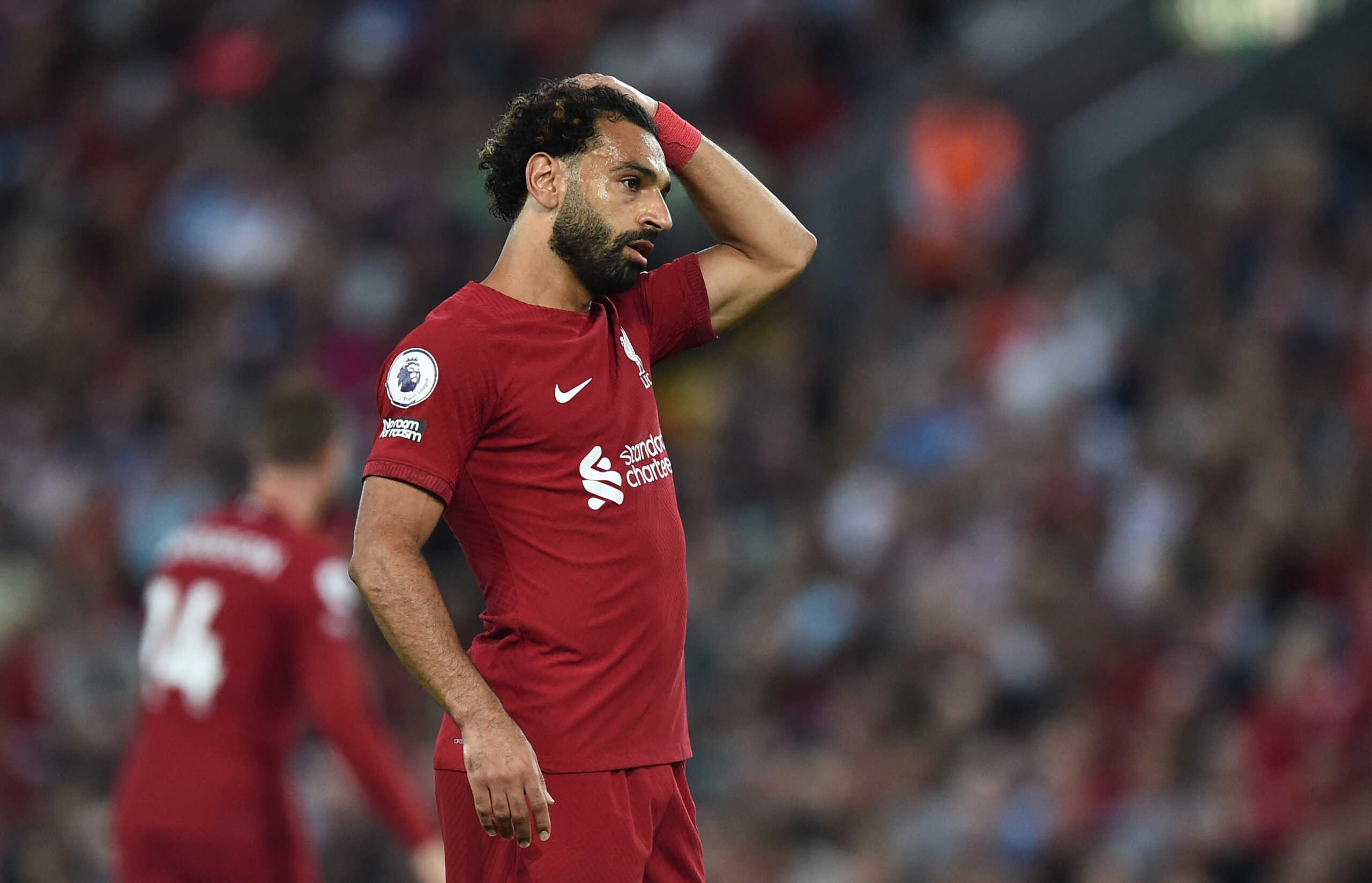 Soccer Football - Premier League - Liverpool v Crystal Palace - Anfield, Liverpool, Britain - August 15, 2022 Liverpool's Mohamed Salah REUTERS